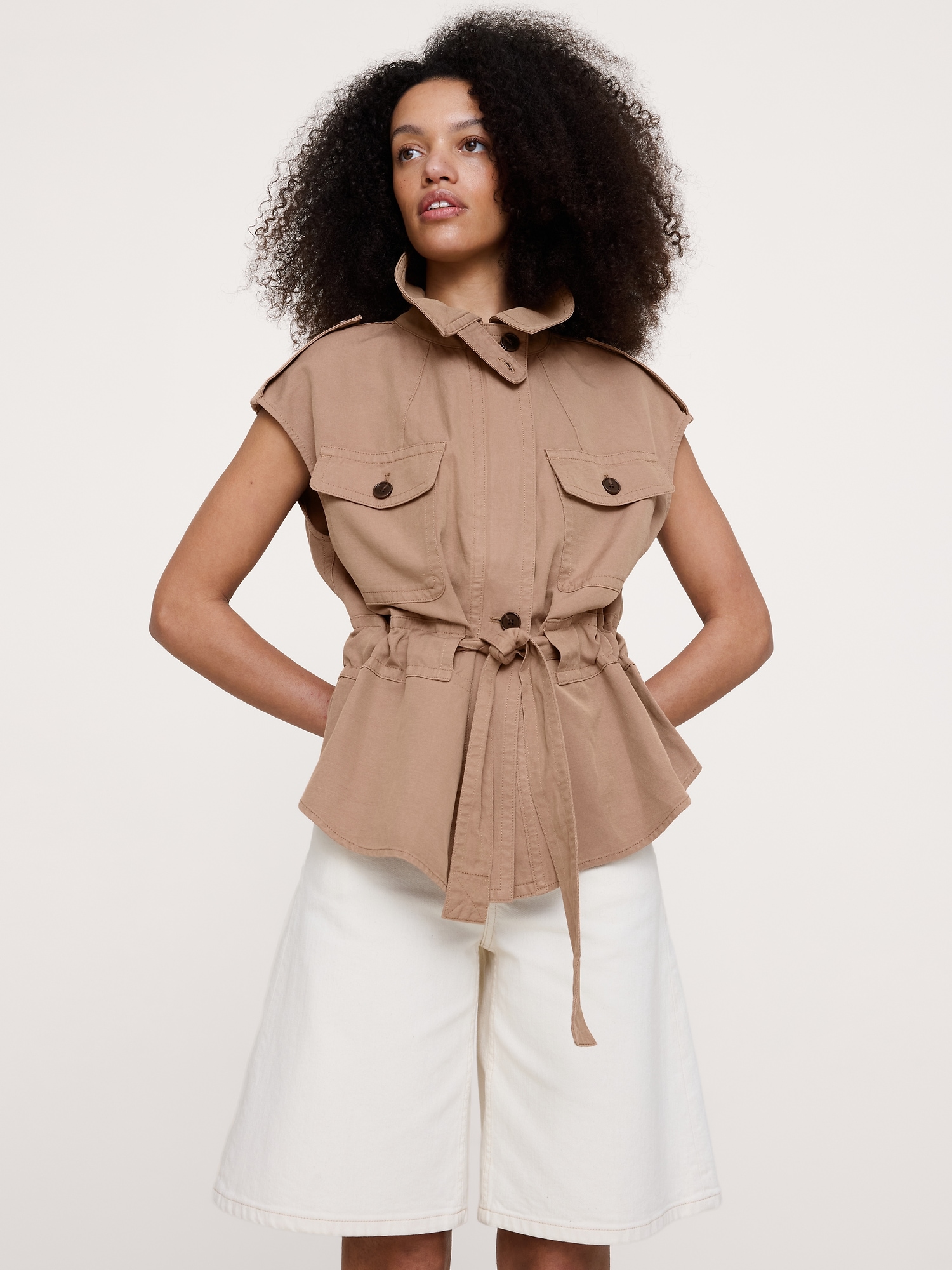 Image number 3 showing, TENCEL™-Cotton-Linen Utility Vest