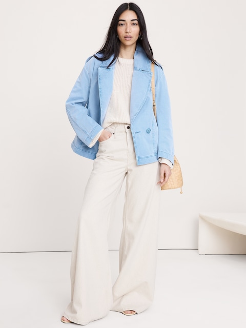 Cotton Twill Peacoat