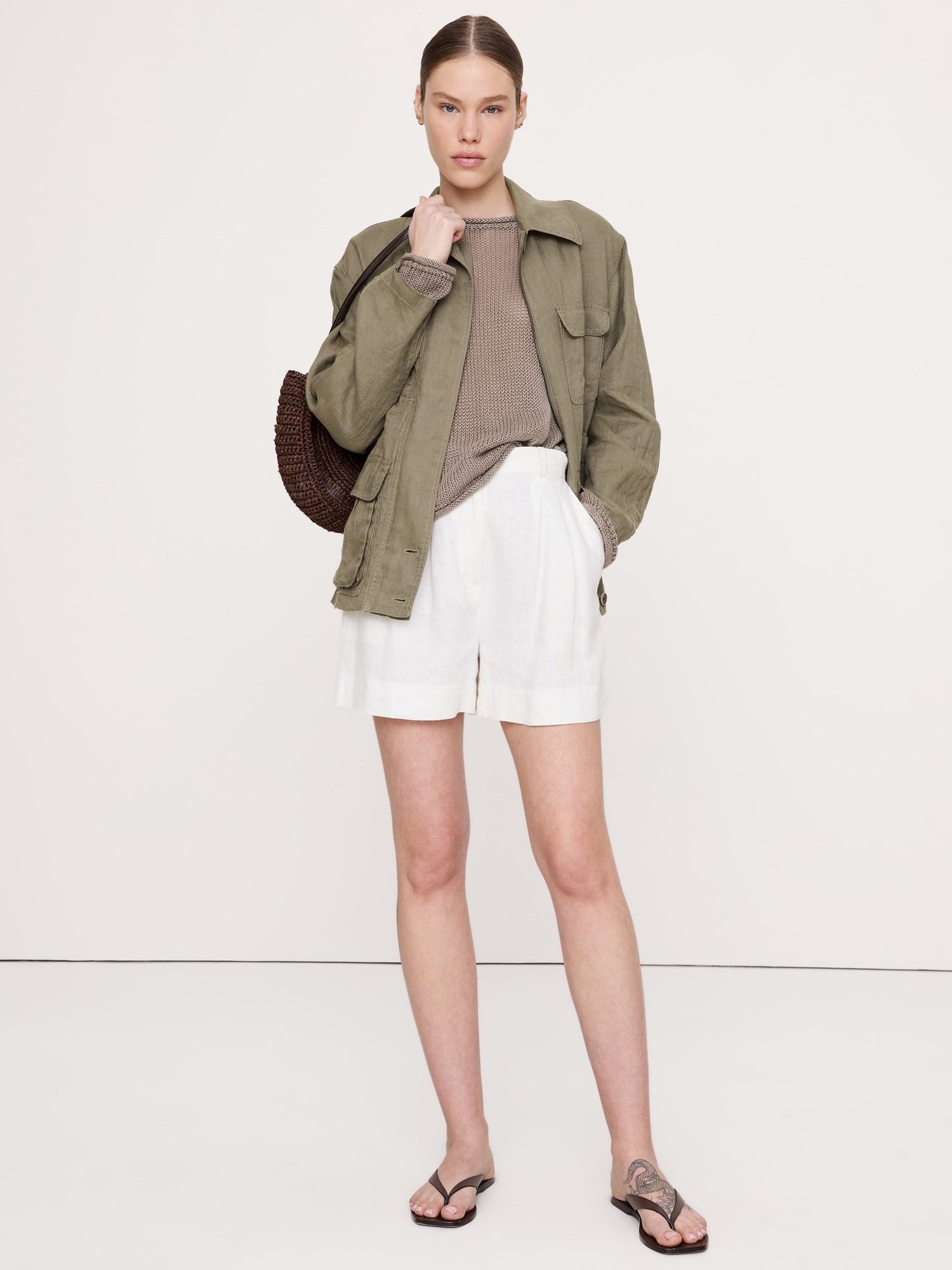 Image number 1 showing, Linen Chore Coat