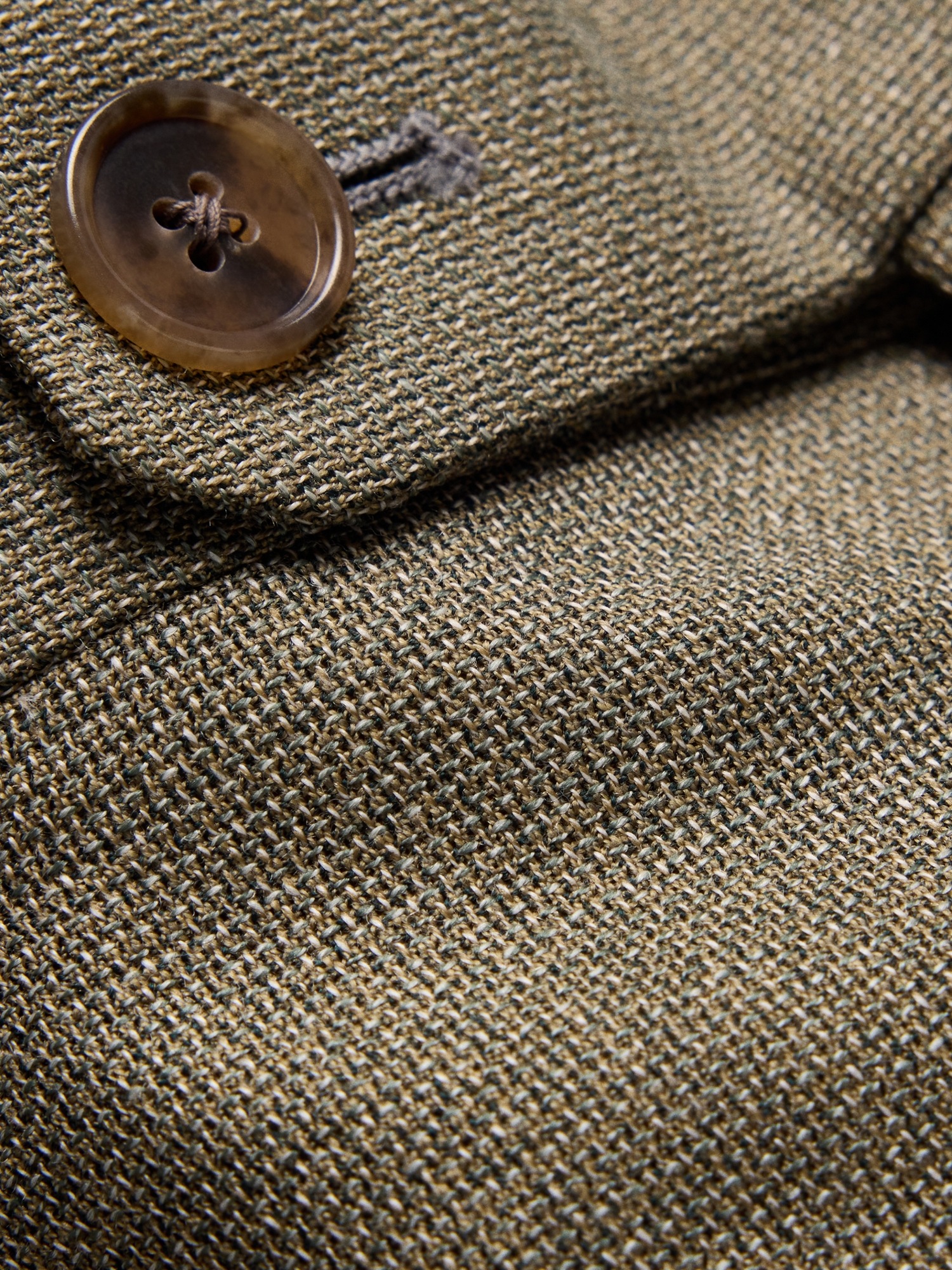 Мужские брюки Banana Republic Tailored Slim-Fit Italian Wool Ventile Suit Pant, цвет: Зелёный — фото 6