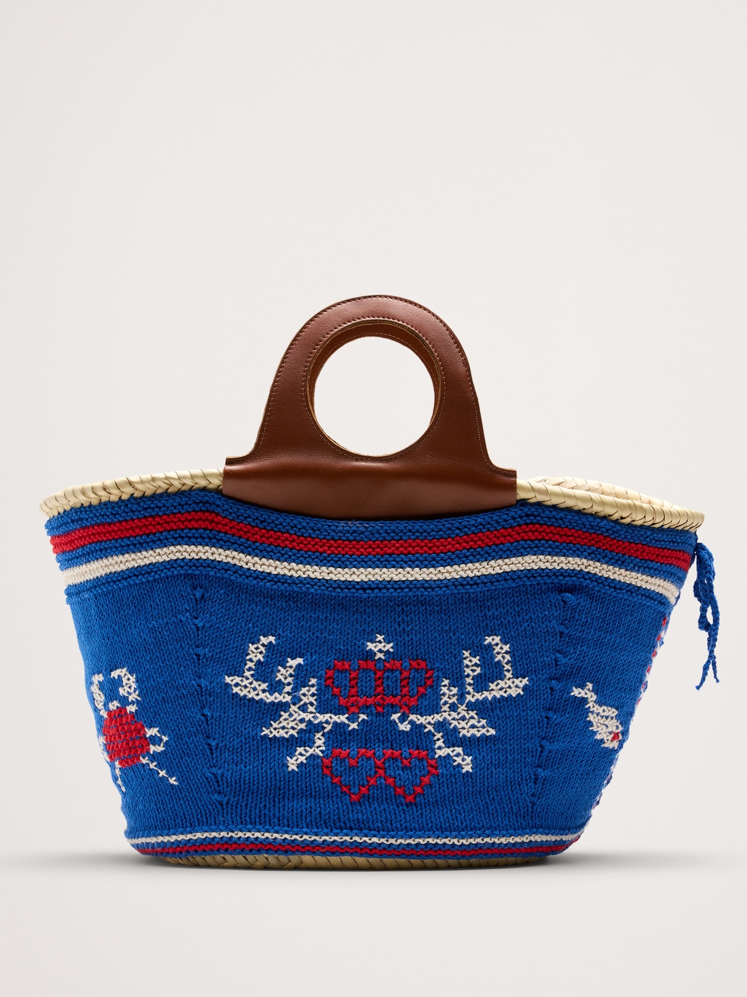 Image number 1 showing, Póvoa Large Embroidered Basket By Entrudo
