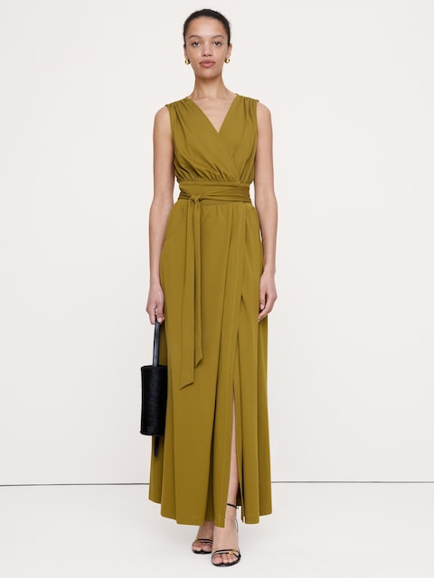 Knit Wrap Maxi Dress