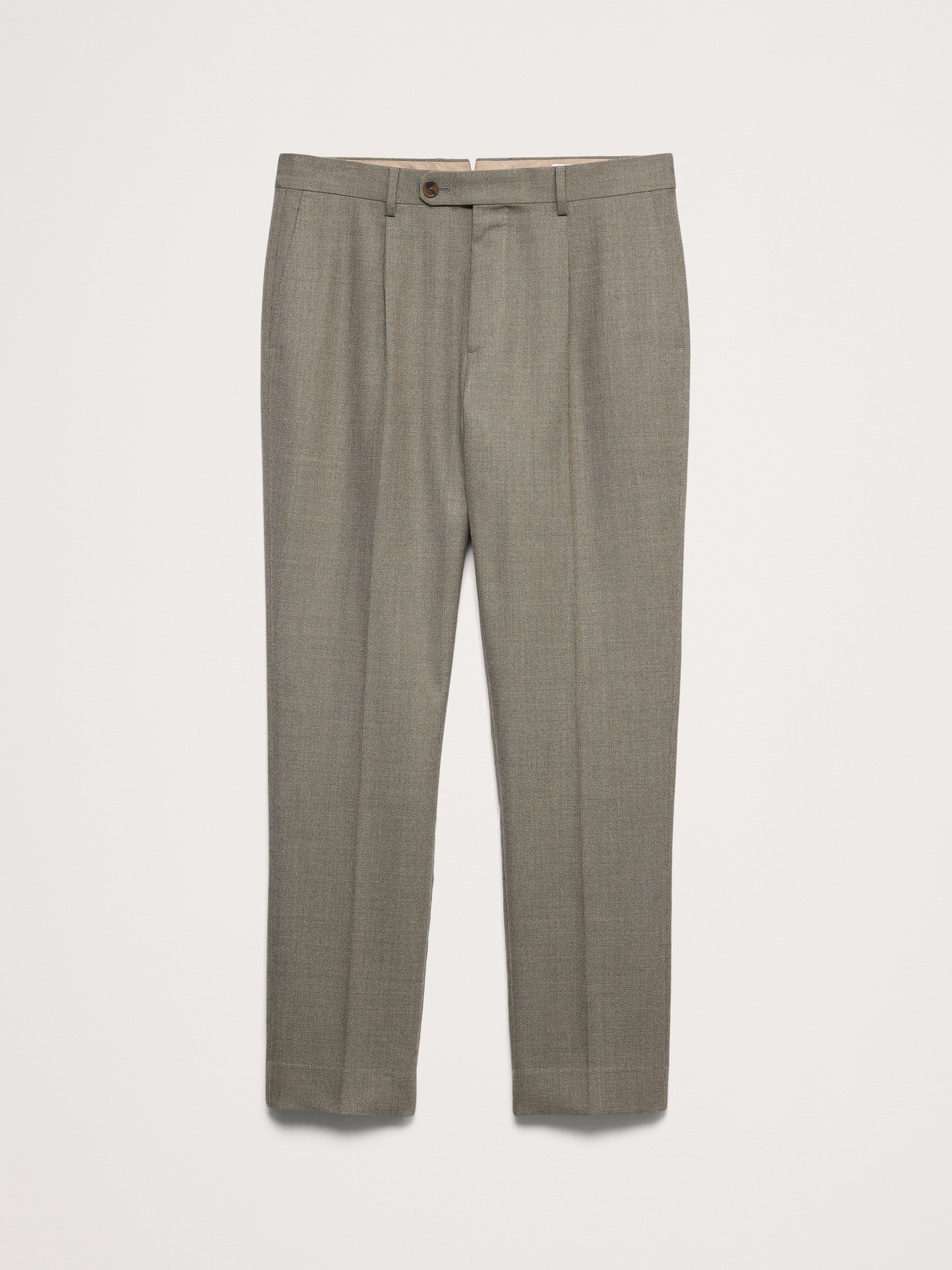 Мужские брюки Banana Republic Tailored Slim-Fit Italian Wool Ventile Suit Pant, цвет: Зелёный — фото 4