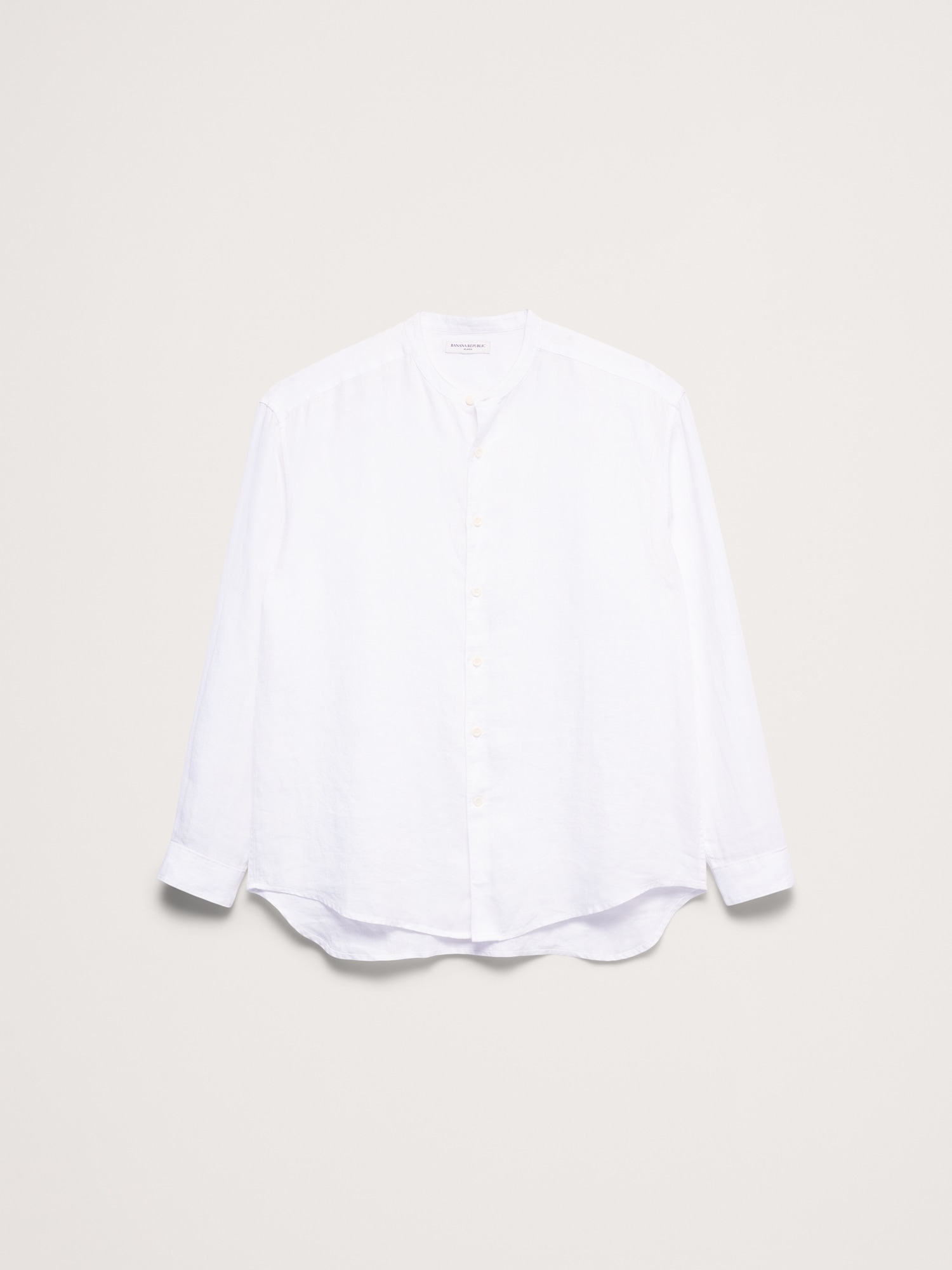 Image number 4 showing, Relaxed-Fit Linen Banded-Collar Shirt