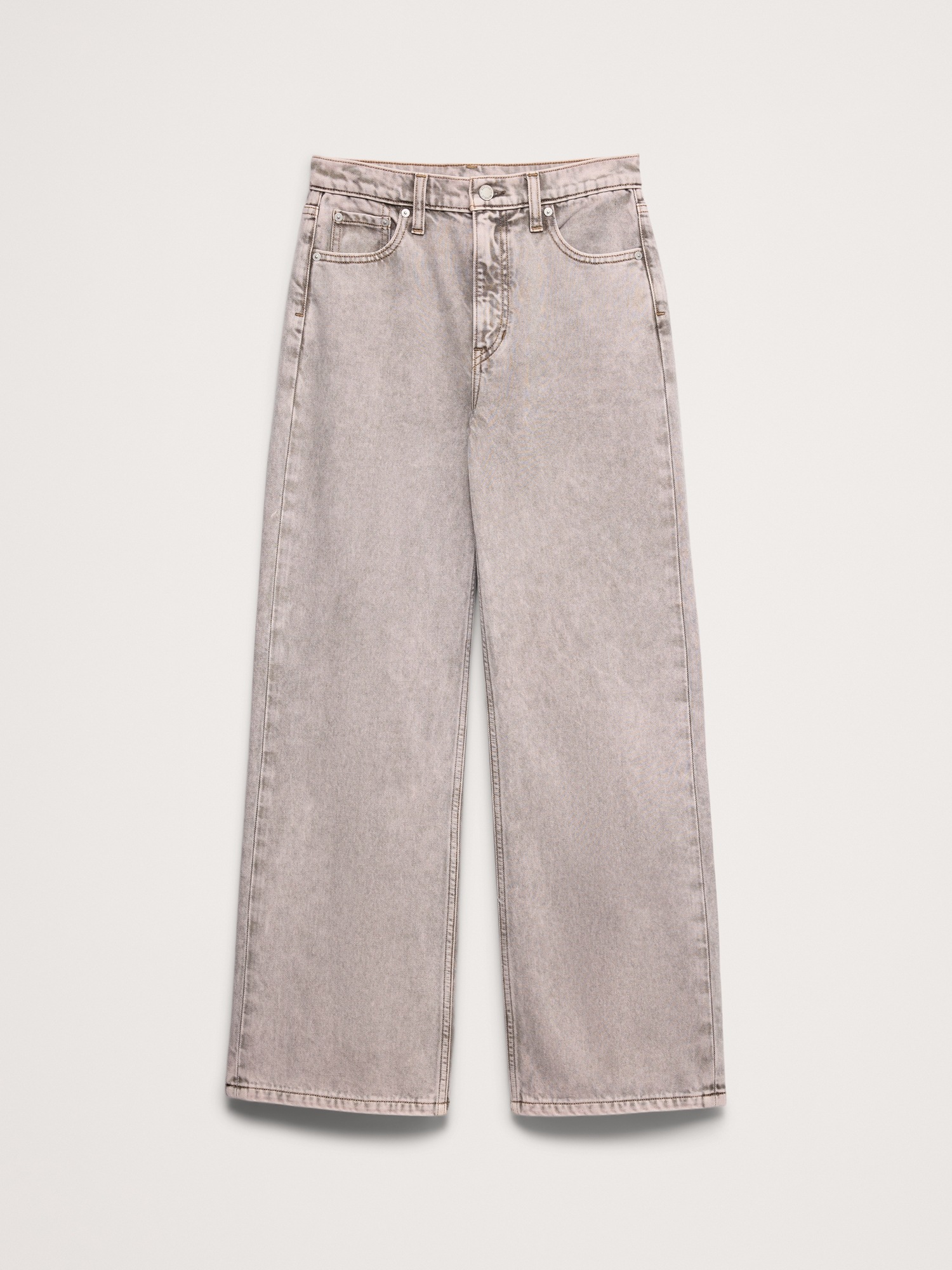Женские джинсы Banana Republic The Icon Classic Wide-Leg Crop Jean, цвет: Серый бежевый — фото 5