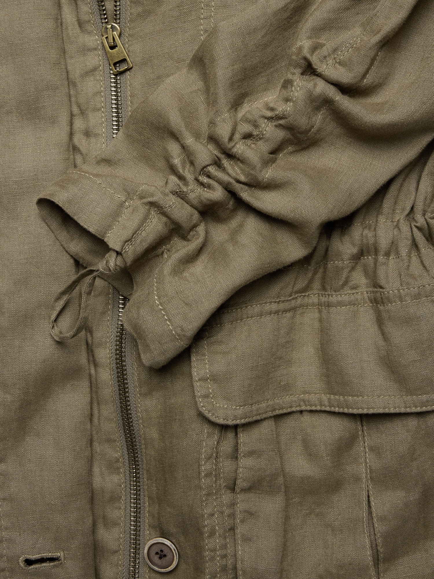 Женское пальто Banana Republic Archive Reissue Linen Chore, цвет: Оливковый зелёный — фото 5