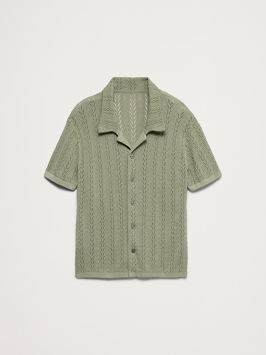 Textured Polo Cardigan | Banana Republic