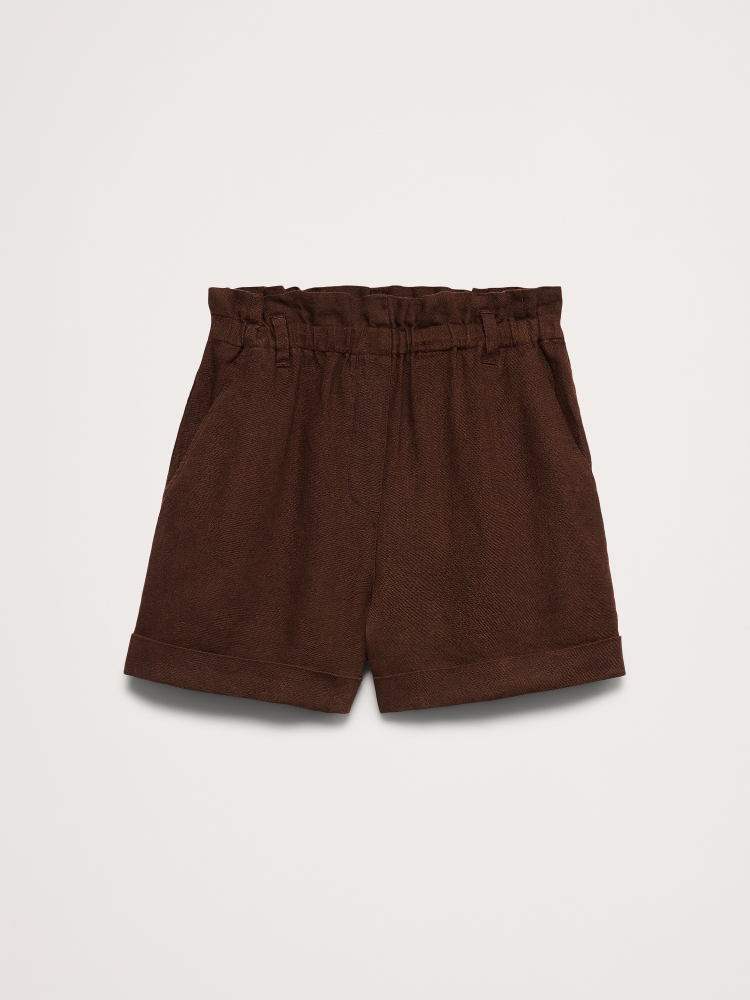 Image number 7 showing, 3.5" Paperbag-Waist Pull-On Linen Short