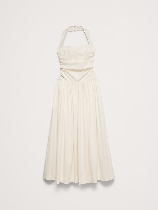 crochet halter mini dress The Follow Through Crochet Halter Mini Dress in White main image 0