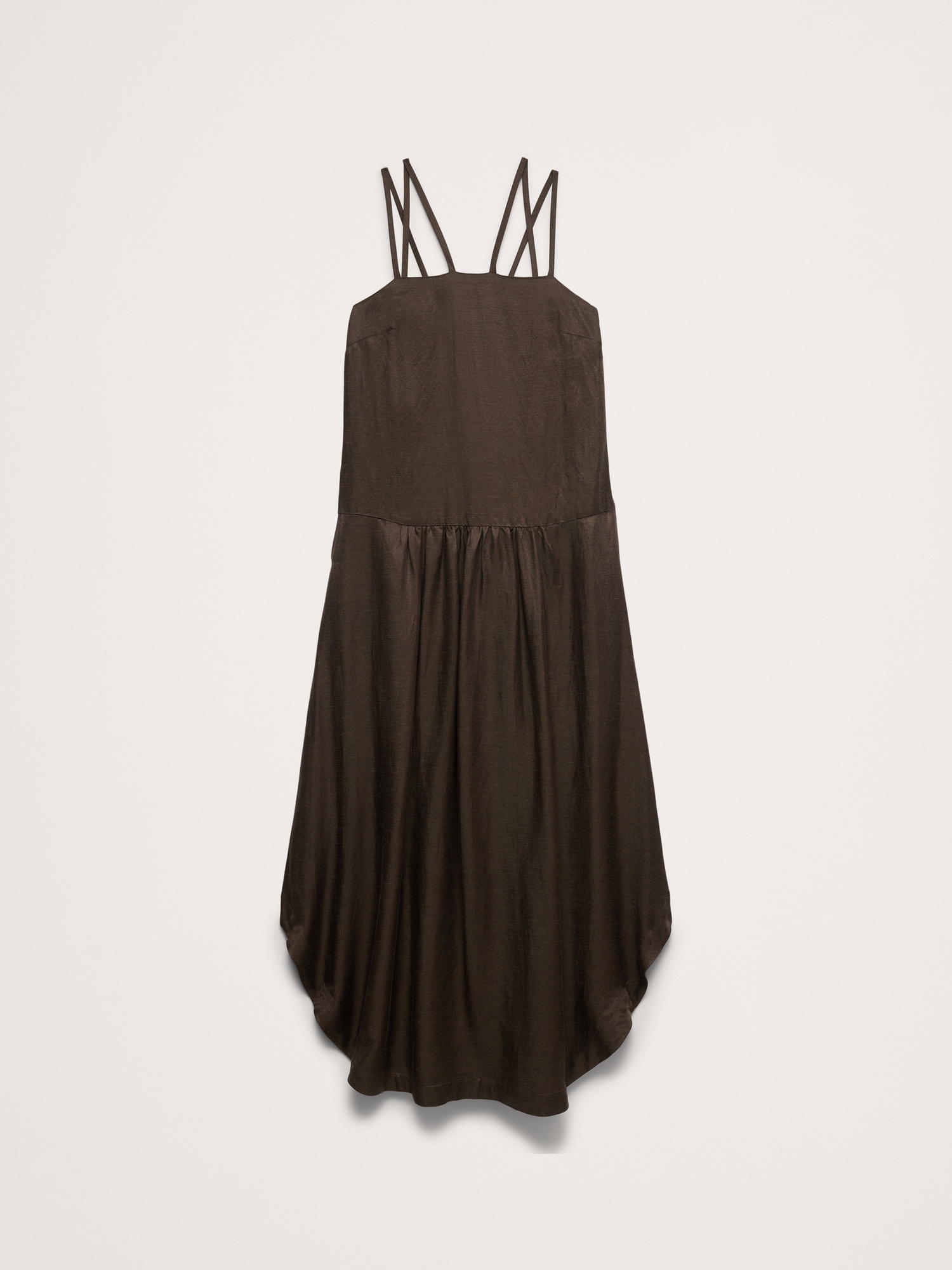 Image number 5 showing, Viscose-Linen Drop-Waist Maxi Dress