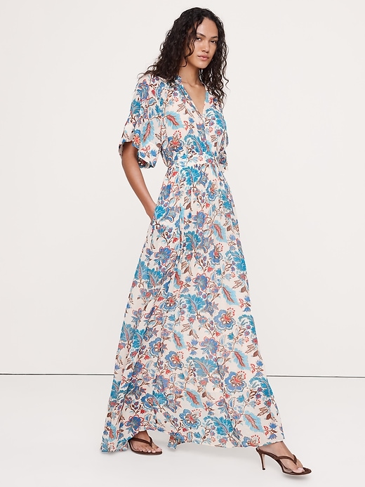 blue two piece maxi dress Lina Two Piece Dress Set in Dusty Blue