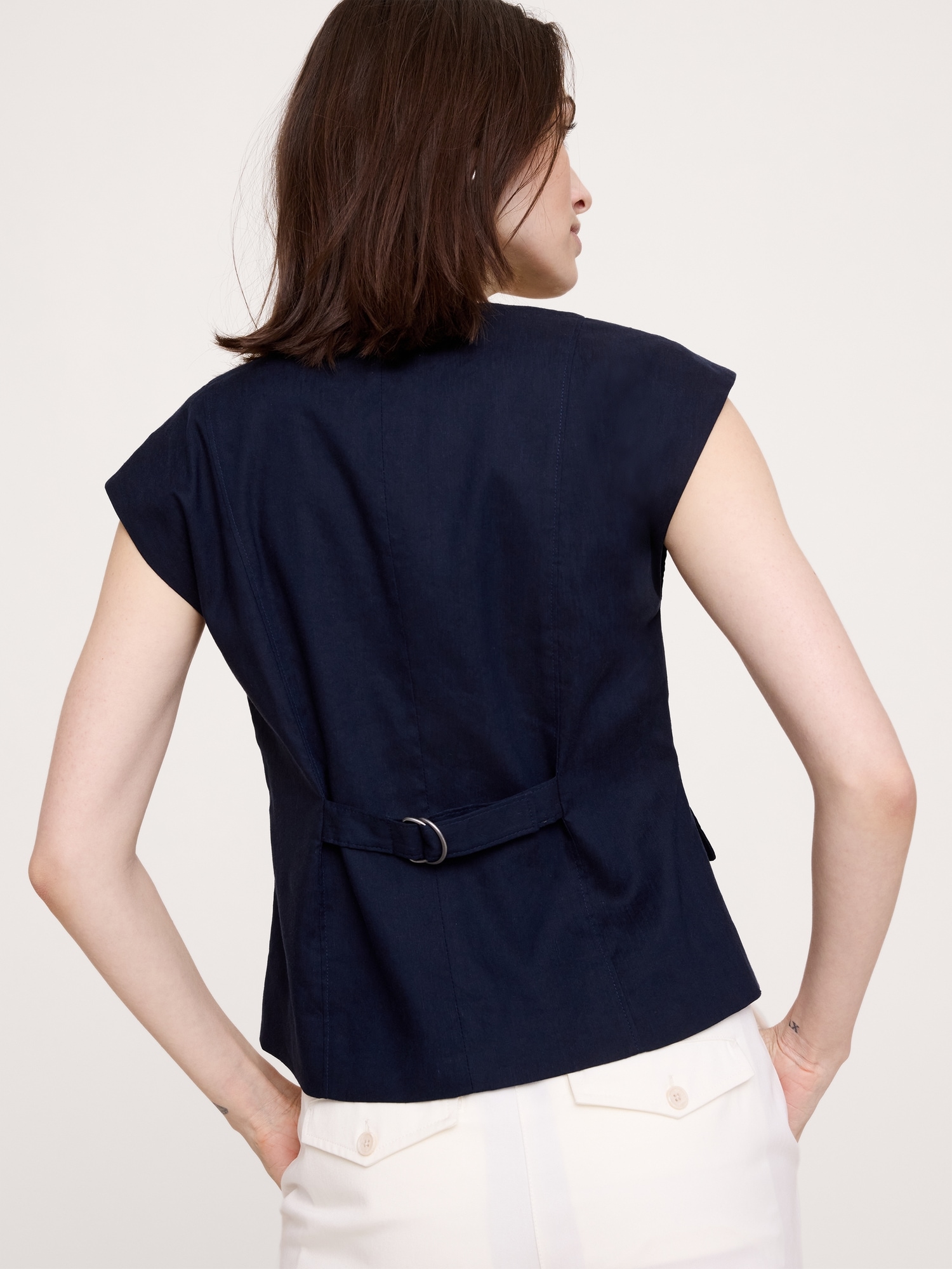 Image number 7 showing, Stretch Linen-Viscose Vest