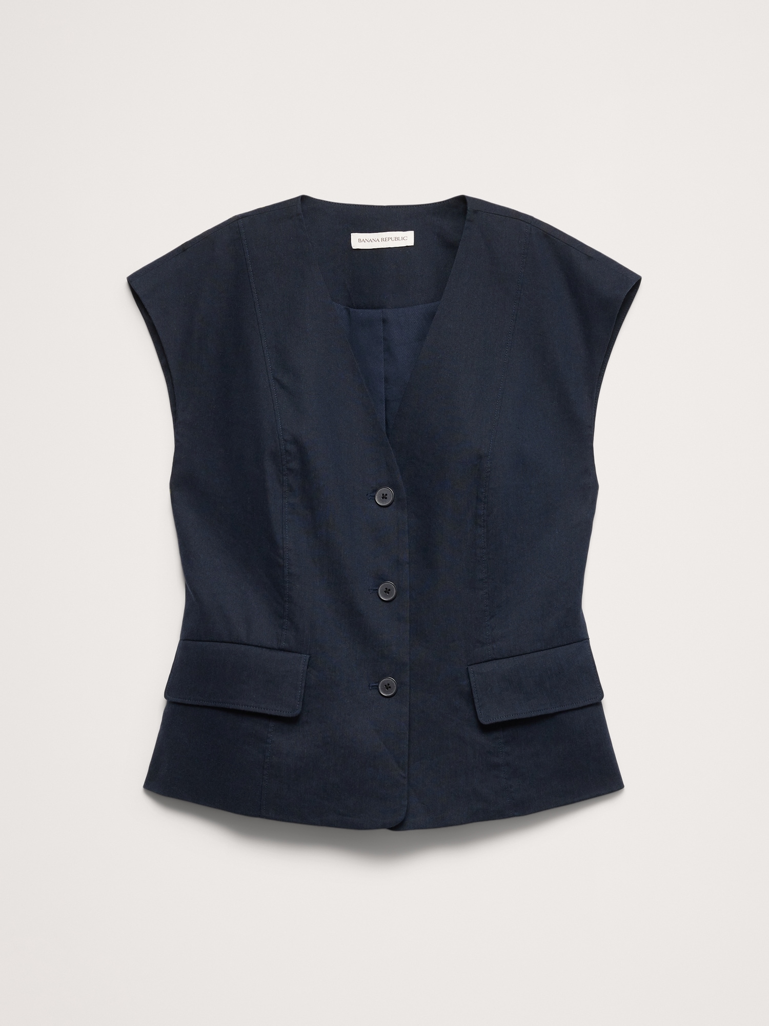 Image number 5 showing, Stretch Linen-Viscose Vest