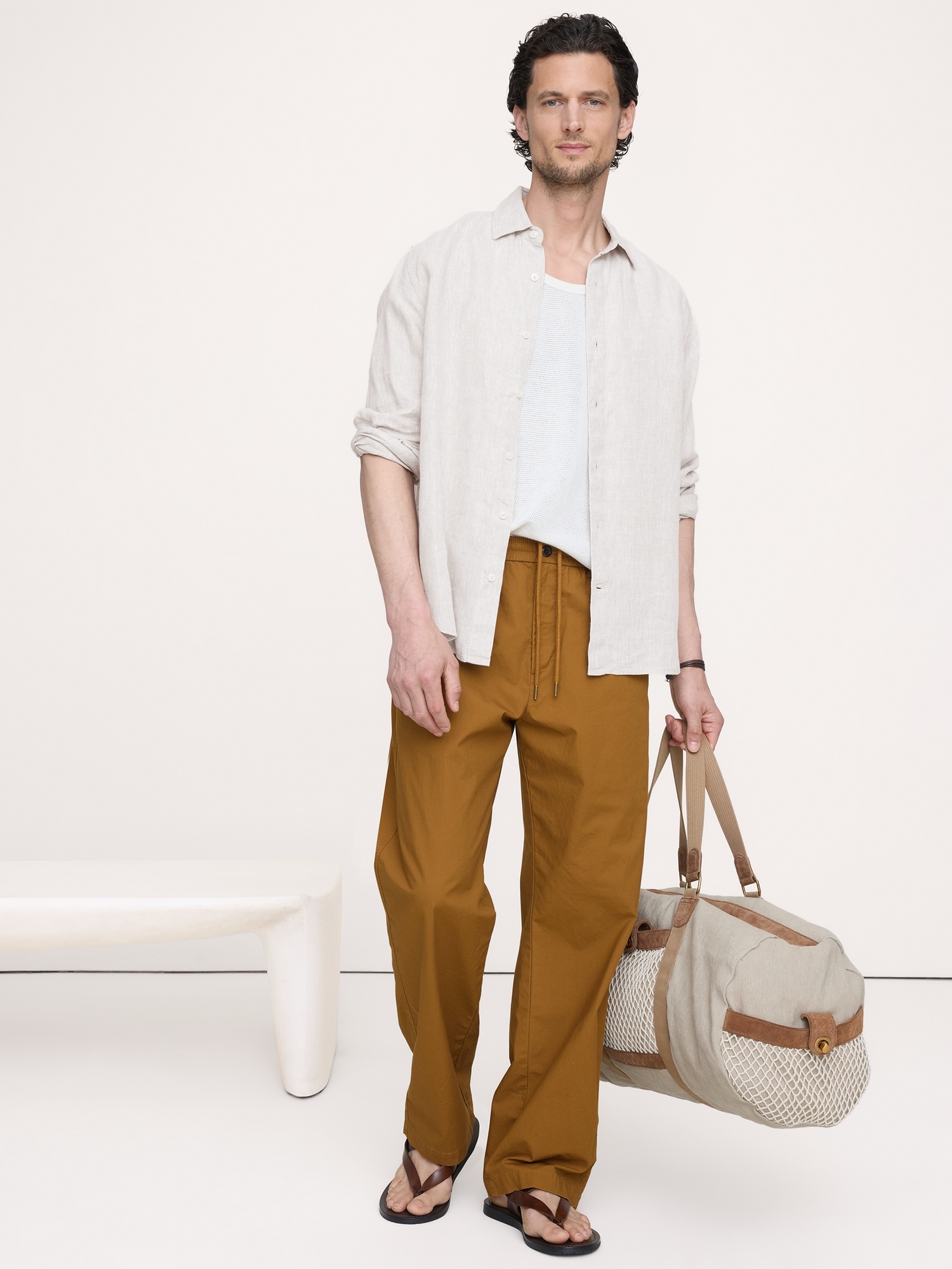 Image number 1 showing, Relaxed Lightweight Cotton Pant