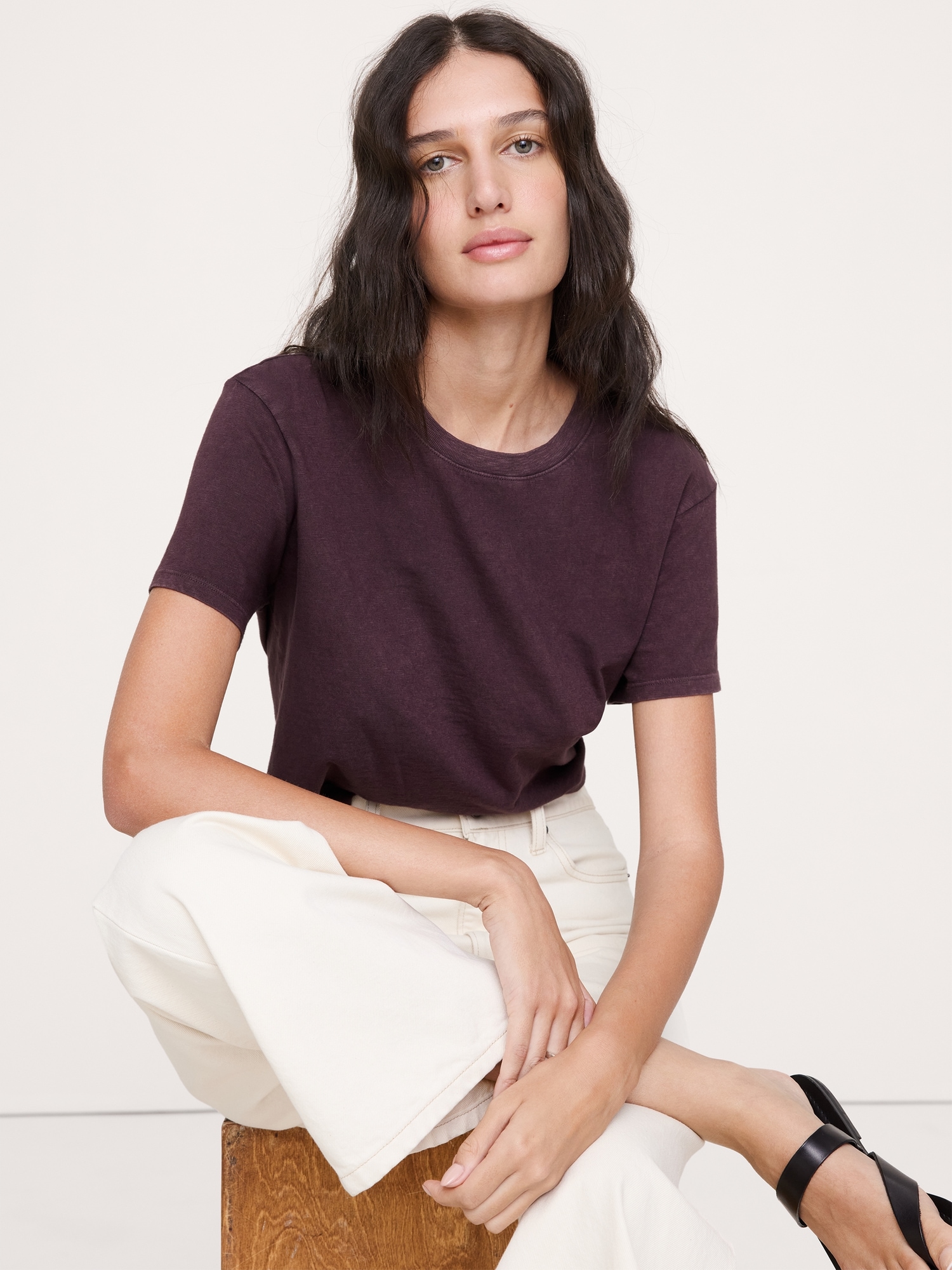 Image number 1 showing, Cotton Slub Crew-Neck T-Shirt