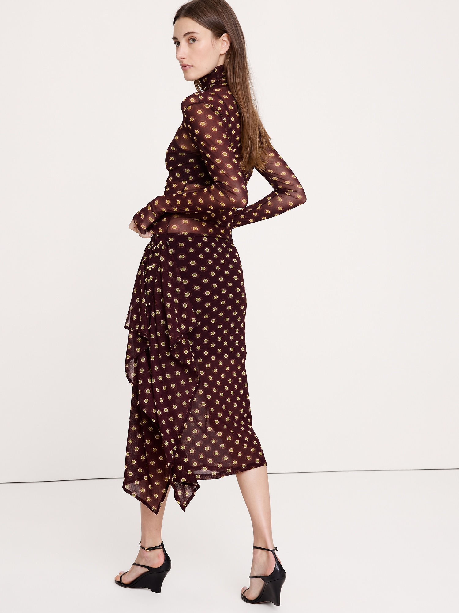 Image number 4 showing, Layered Mesh Wrap Skirt