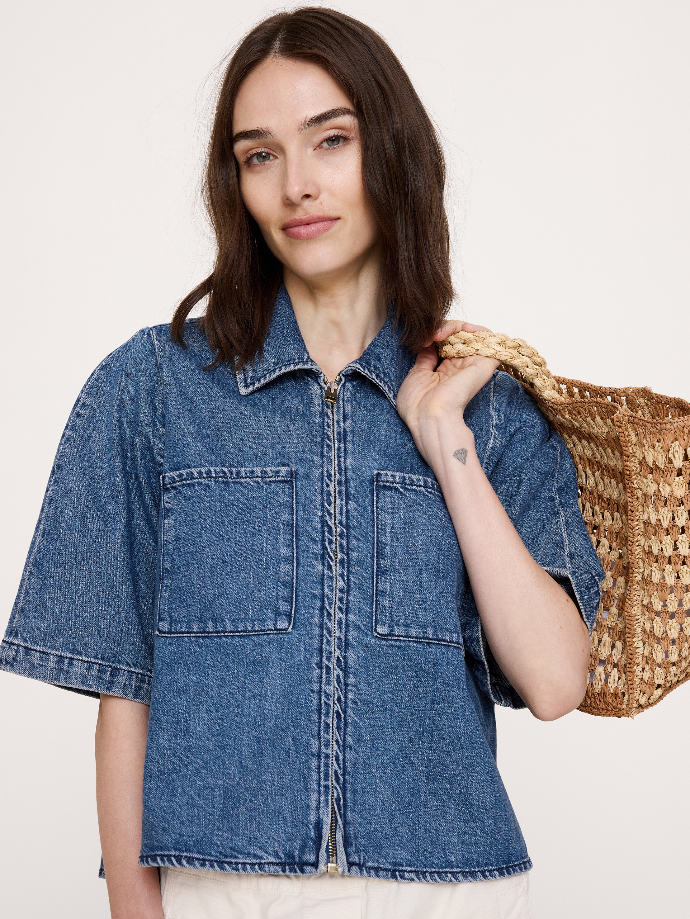 Denim Flare-Sleeve Jacket