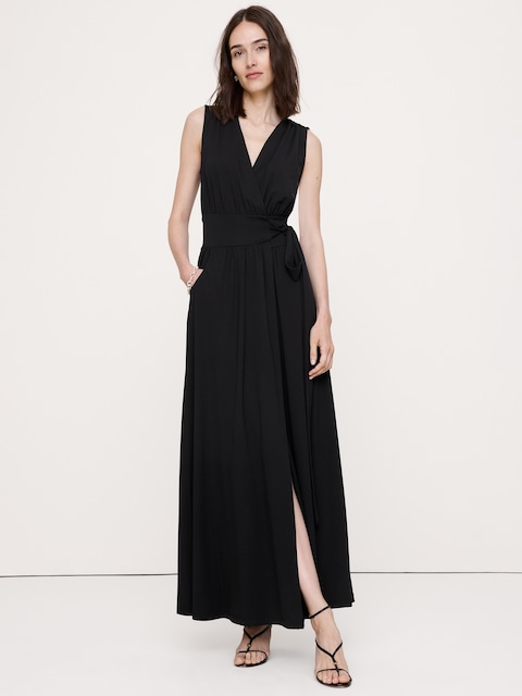 Knit Wrap Maxi Dress