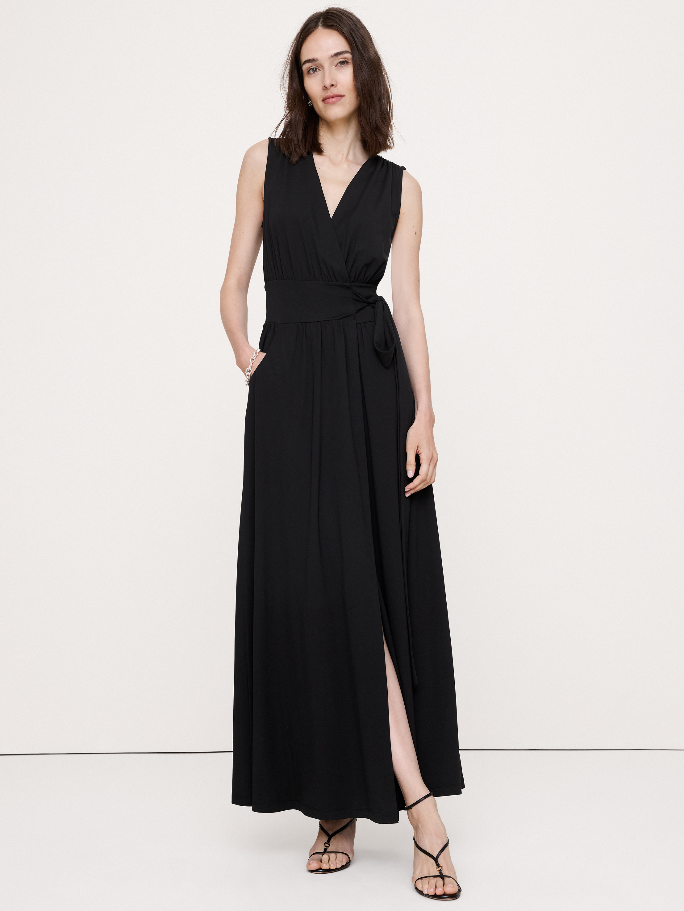 Knit Wrap Maxi Dress