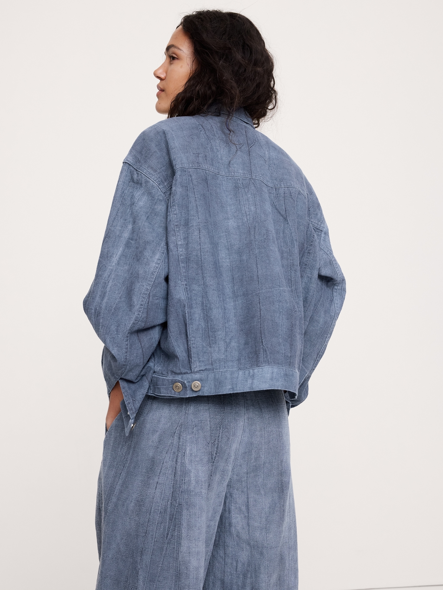 Image number 3 showing, Ramie-Cotton Trucker Jacket