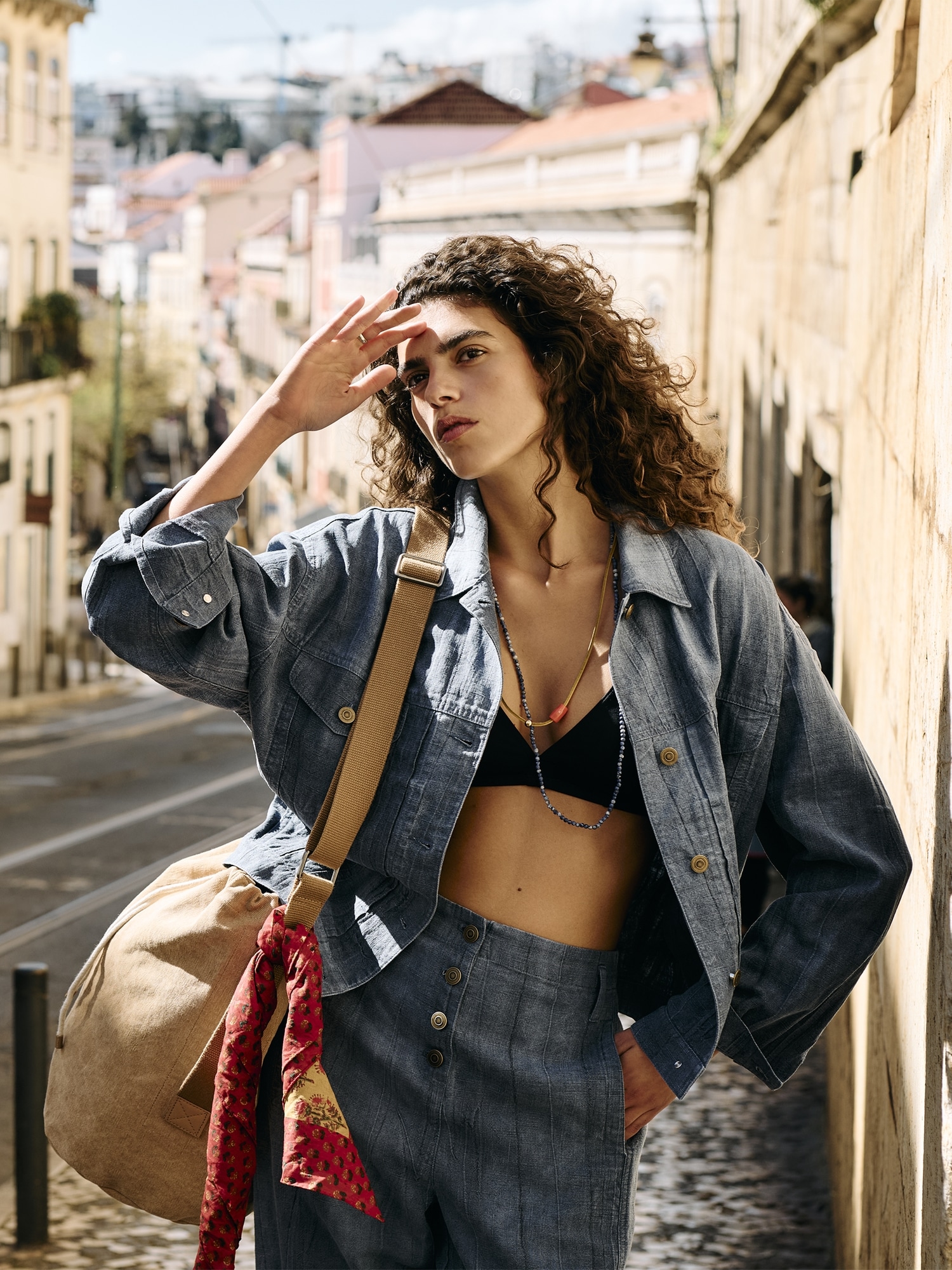 Image number 8 showing, Ramie-Cotton Trucker Jacket