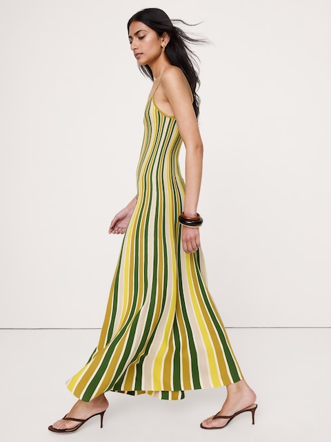 Sculpted Stripe Maxi Dress