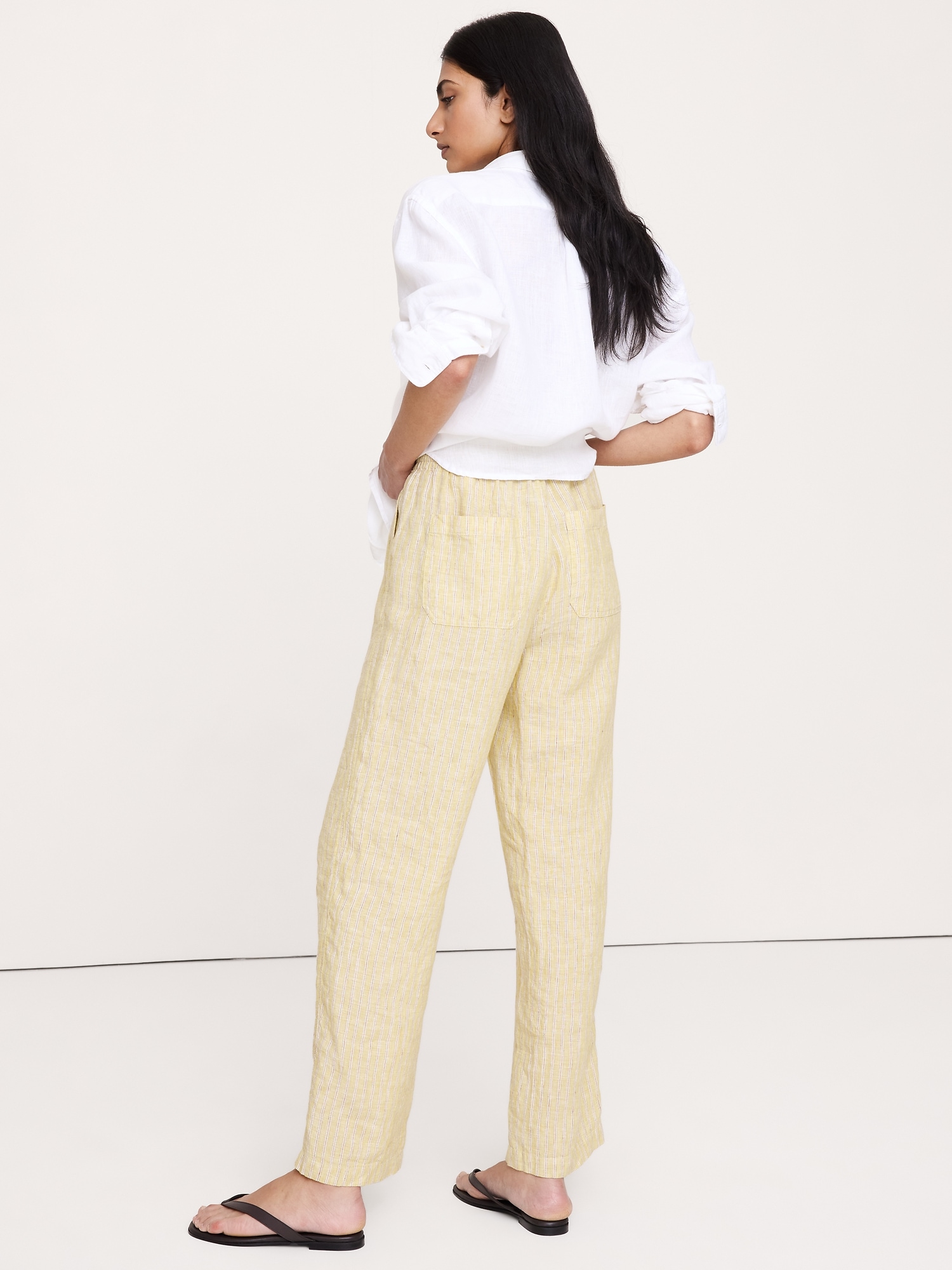 Image number 2 showing, The Getaway Straight-Leg Pull-On Pant in Linen