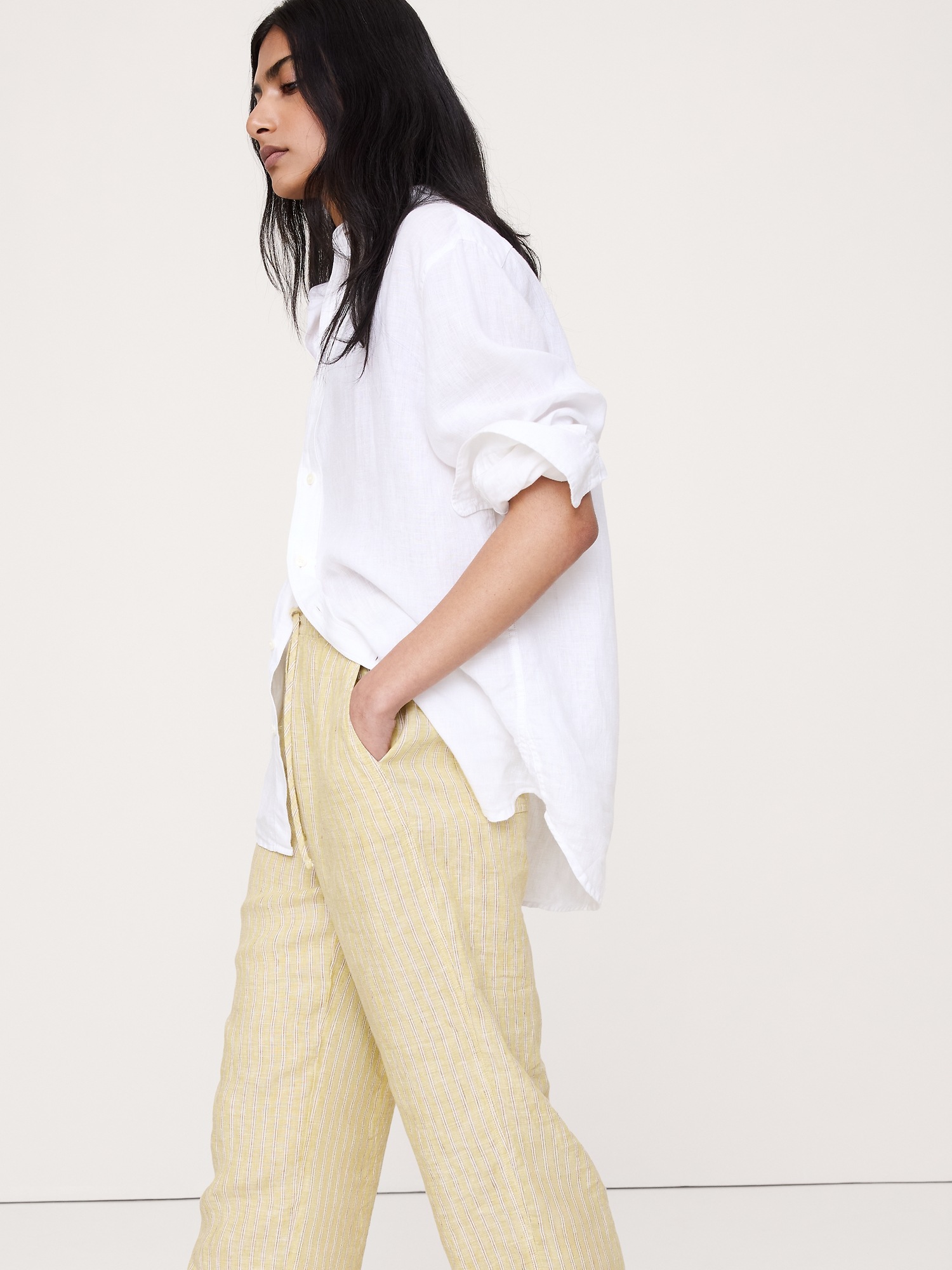 Image number 3 showing, The Getaway Straight-Leg Pull-On Pant in Linen