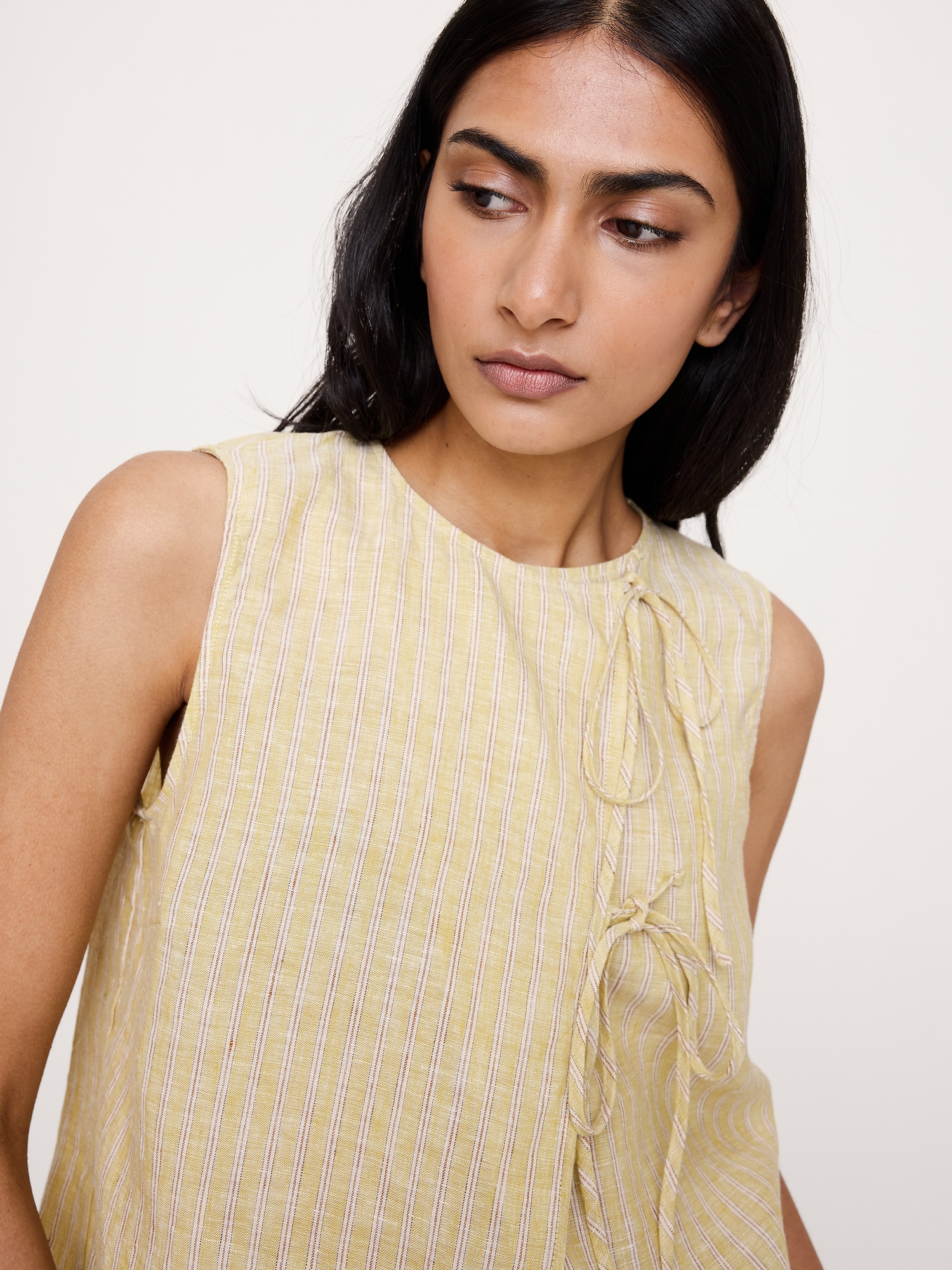 Image number 6 showing, Linen Double-Tie Tank