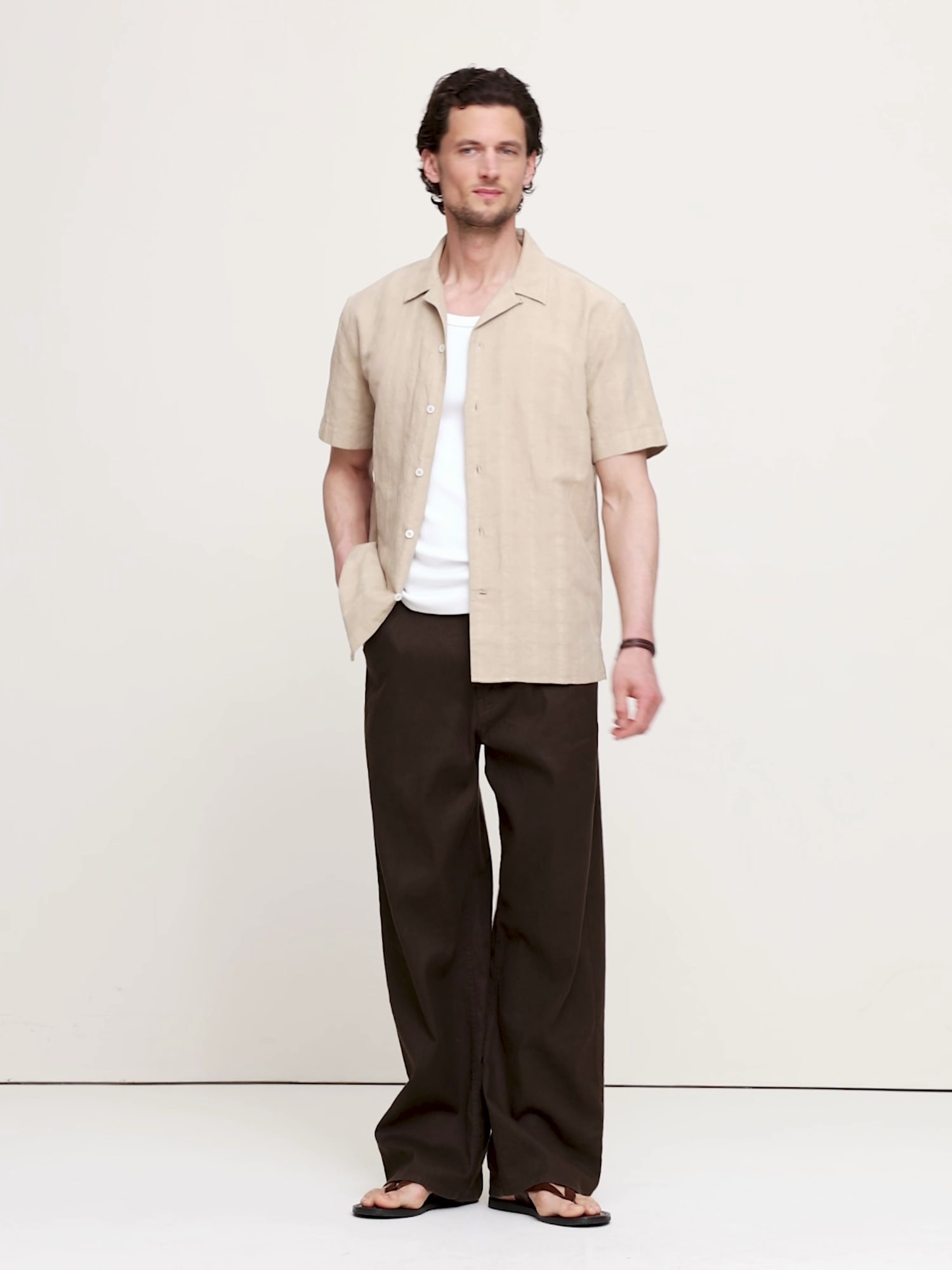 トップス 00s Banana Republic Irish Linen Shirt Standard-Fit Cotton-Linen Resort Shirt | Banana Republic
