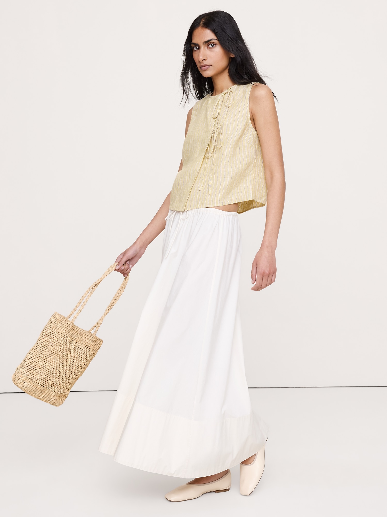 Image number 7 showing, Linen Double-Tie Tank