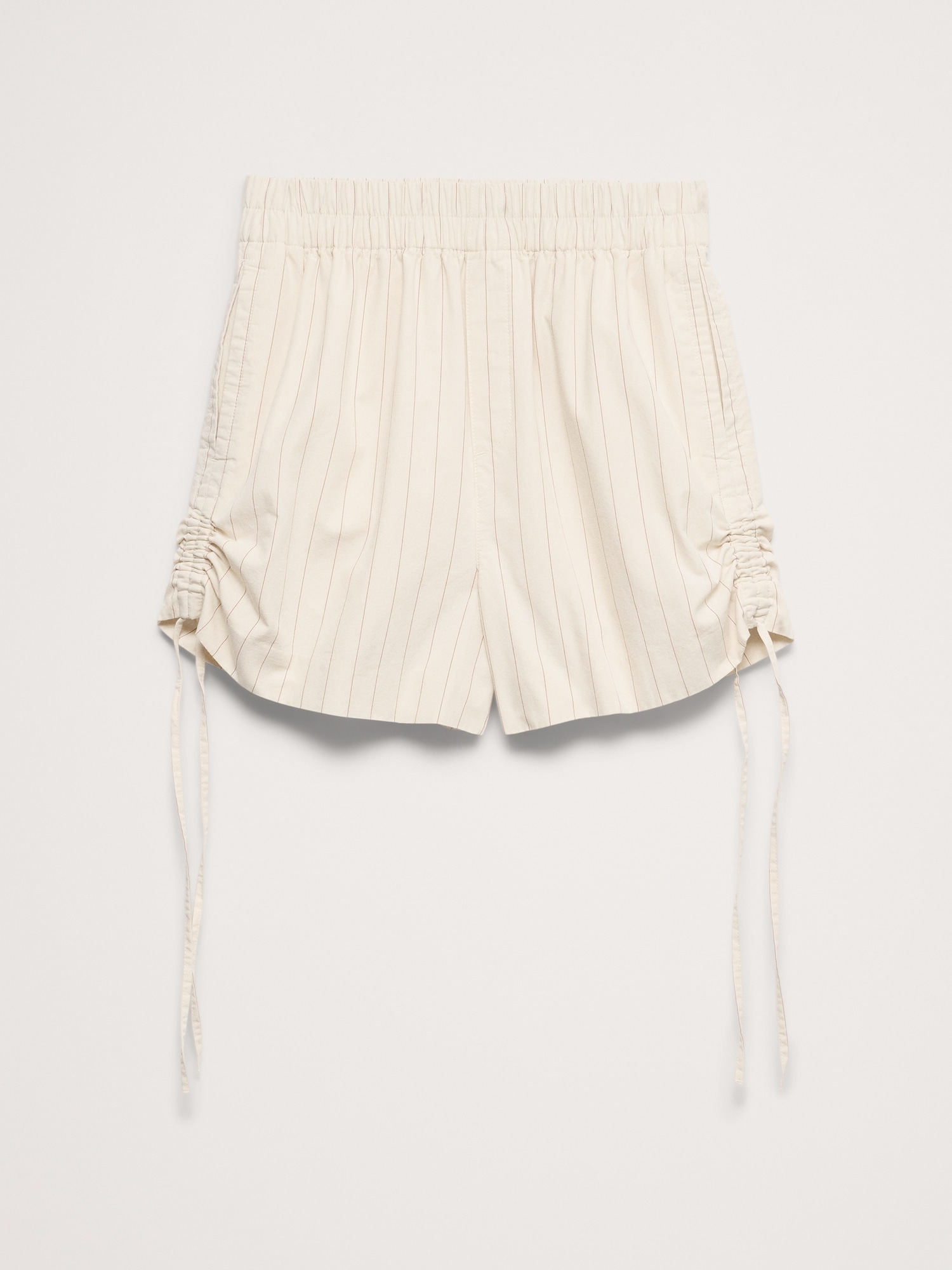 Женские шорты Banana Republic Cotton Poplin 3" Side-Tie Short, цвет: Кремовый белый полосатый — фото 4
