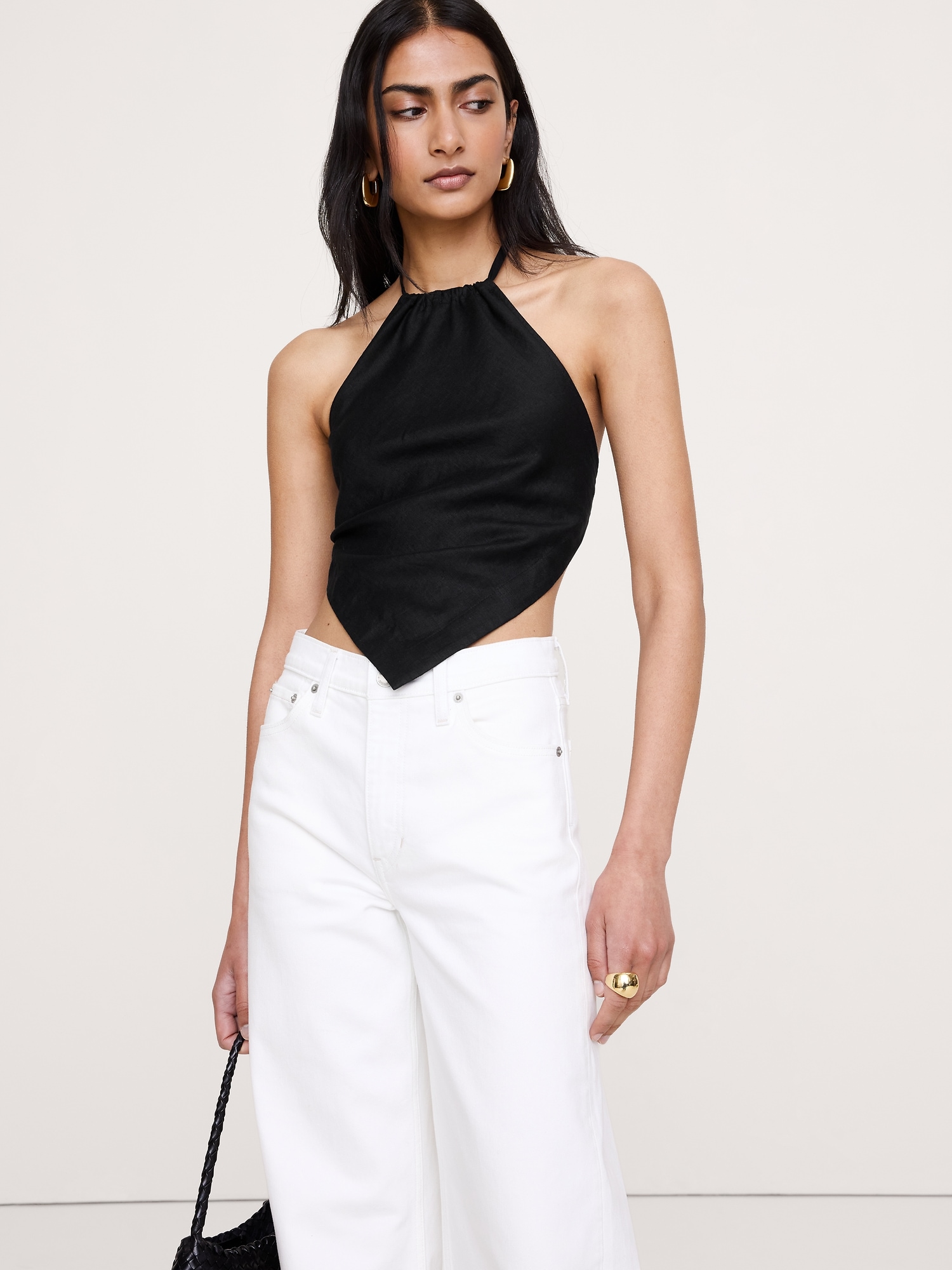 Image number 1 showing, Linen Scarf Halter Top