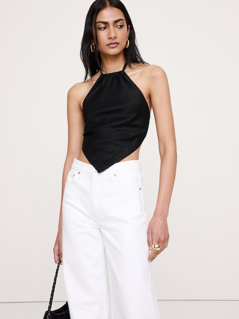 Linen Scarf Halter Top