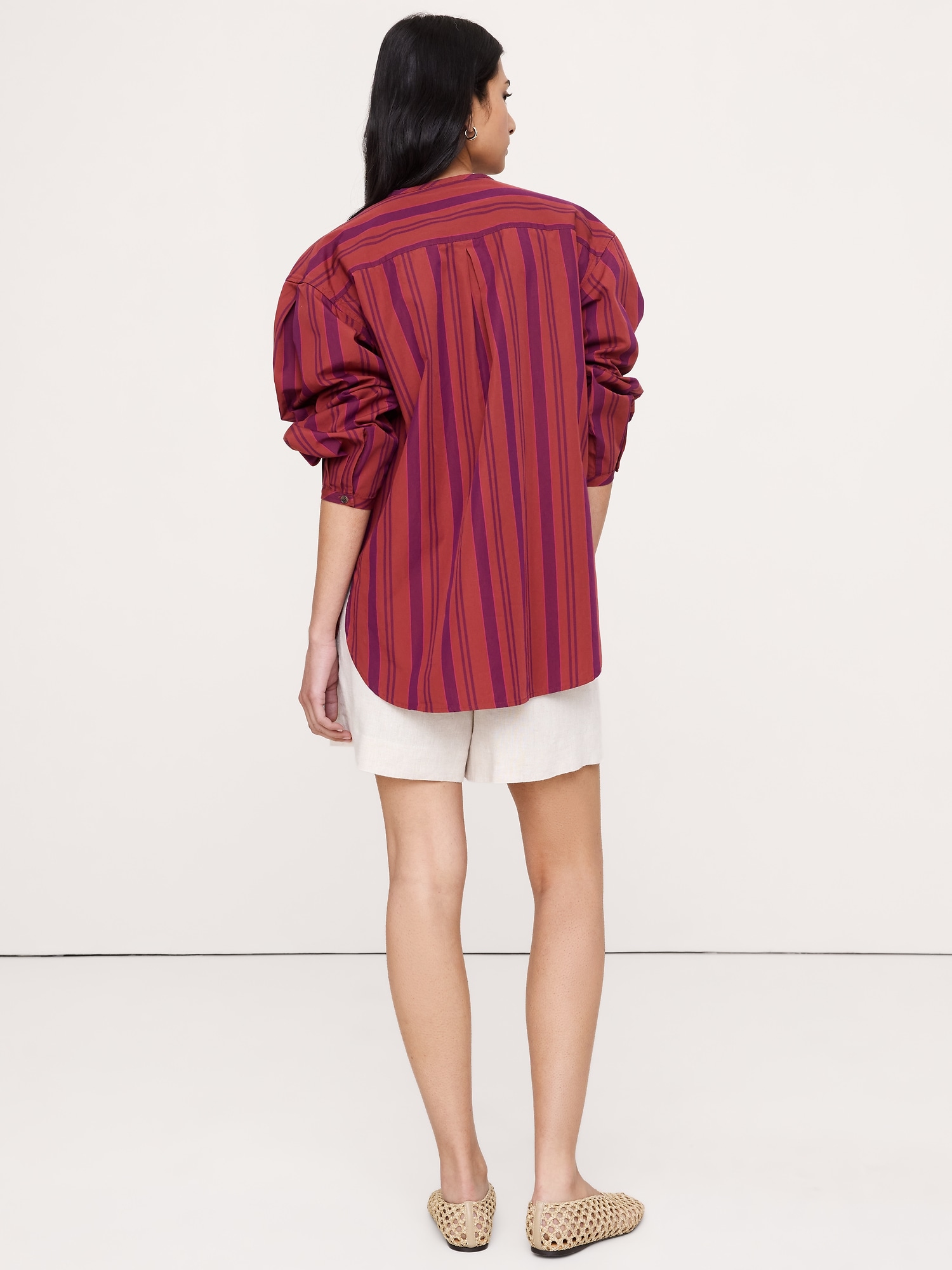 Image number 2 showing, Cotton Poplin Collarless Tunic