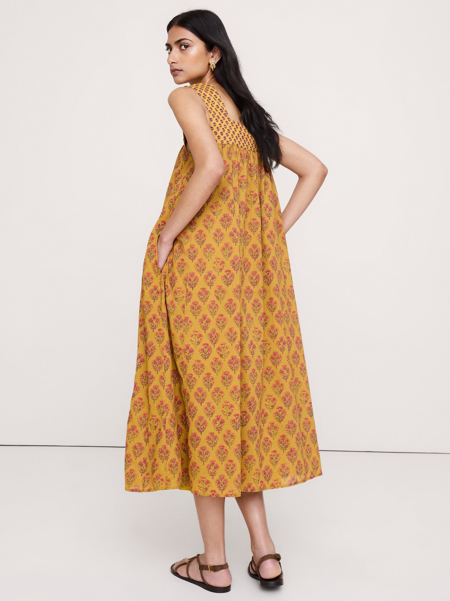 Image number 5 showing, Cotton Square-Neck Dress
