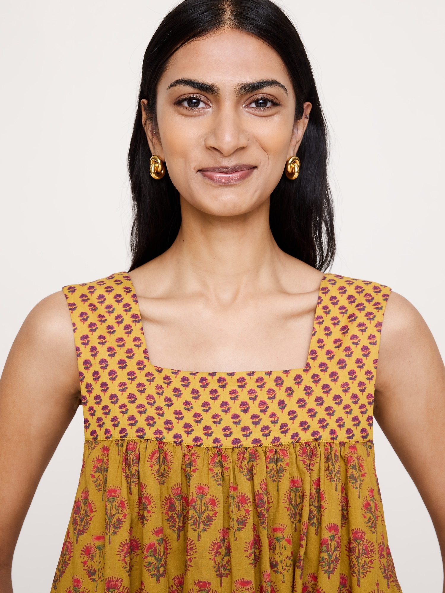 Image number 6 showing, Cotton Square-Neck Dress