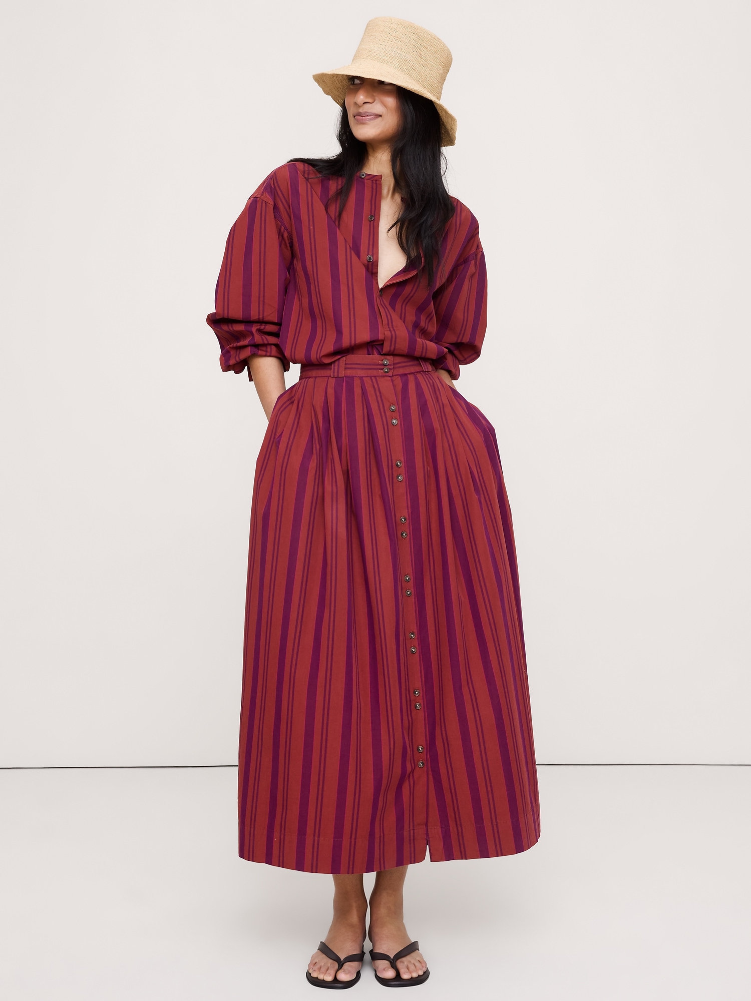 Image number 4 showing, Cotton Poplin Collarless Tunic