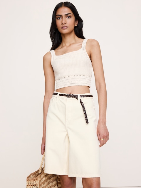 Cotton Crochet Bralette - Merengue Off