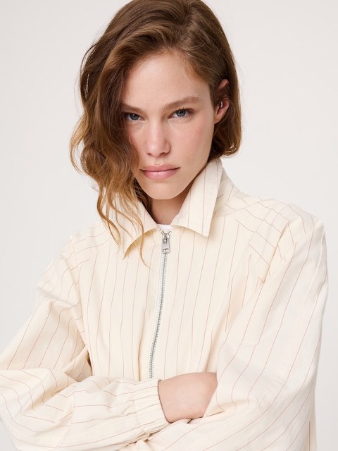Cotton Poplin Bomber Jacket