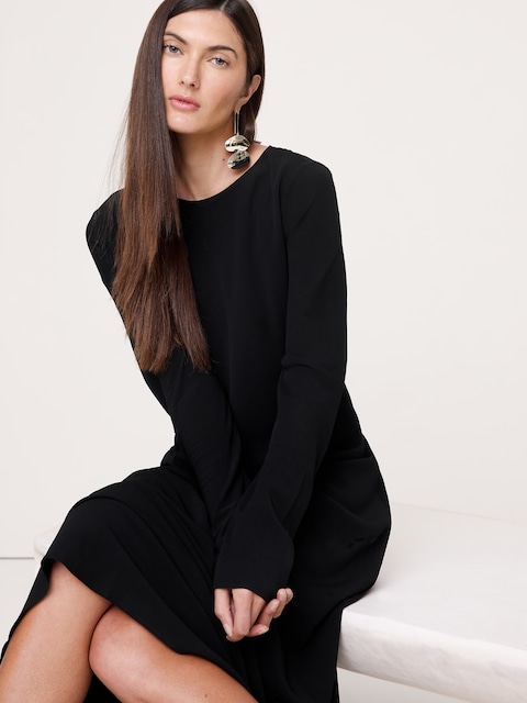 Bias-Cut Chiffon Maxi Dress