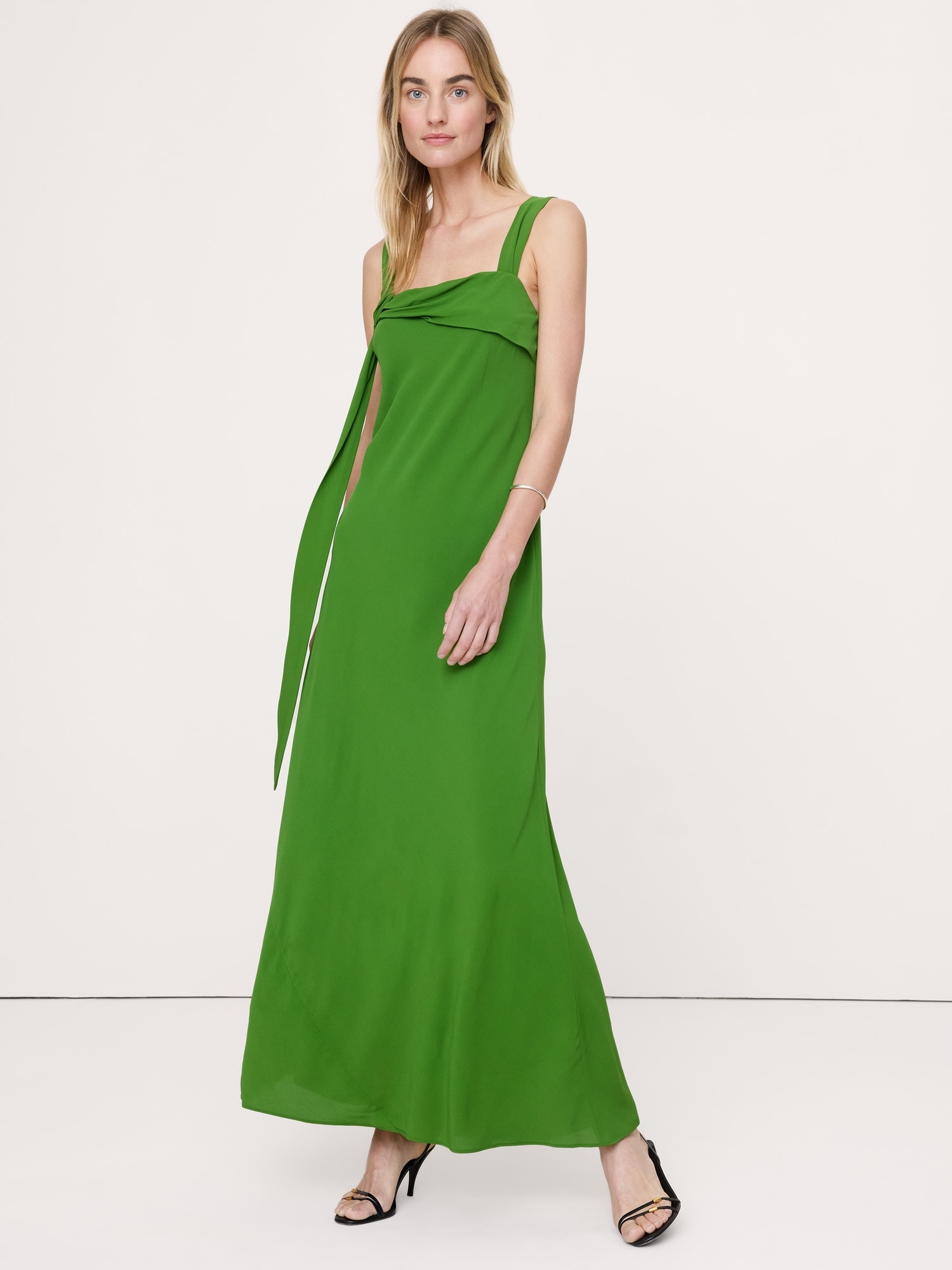 Image number 1 showing, Drapey Georgette Bias-Cut Slip Dress