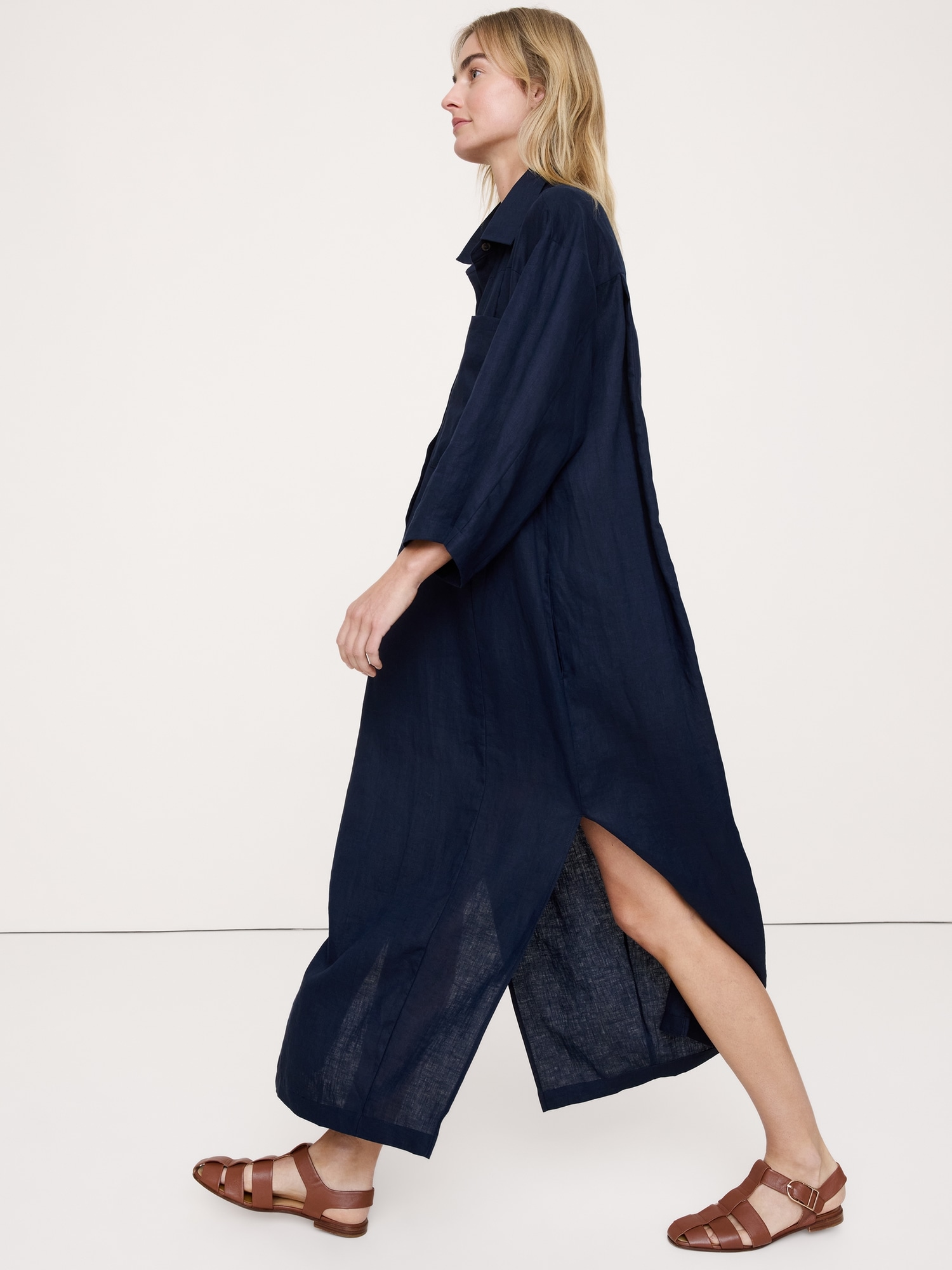 Image number 4 showing, Linen Popover Shirt Dress