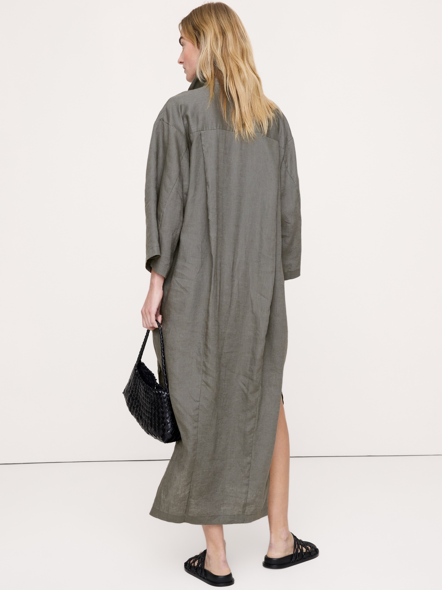 Image number 2 showing, Linen Popover Shirt Dress