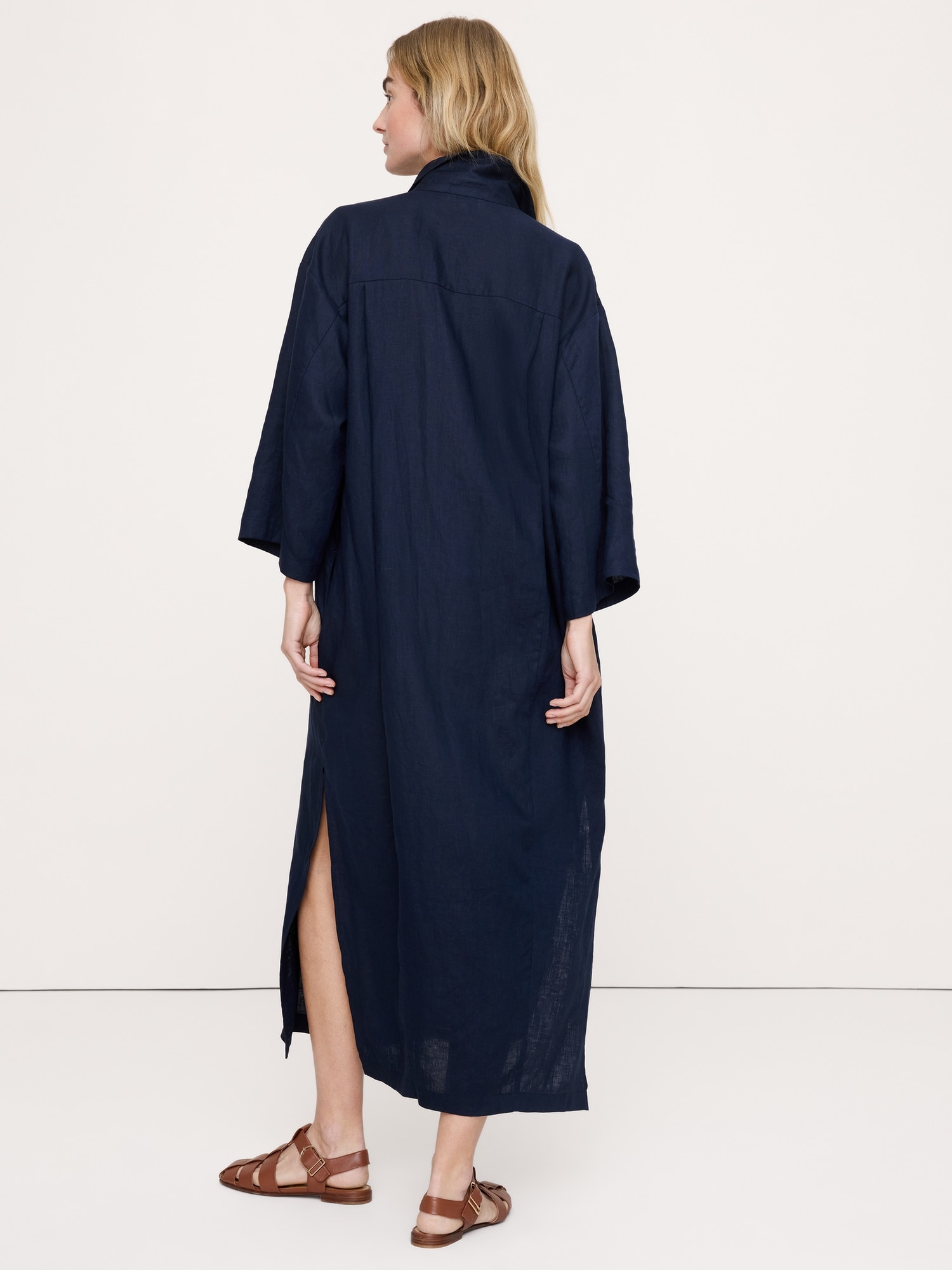 Image number 3 showing, Linen Popover Shirt Dress