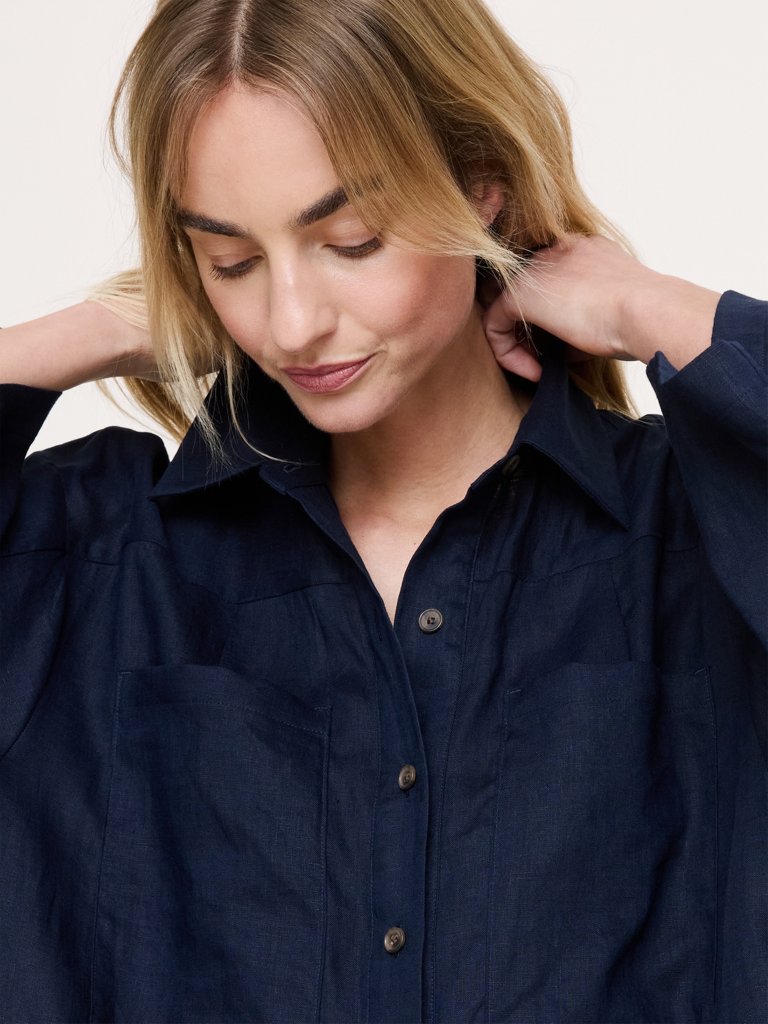 Image number 5 showing, Linen Popover Shirt Dress
