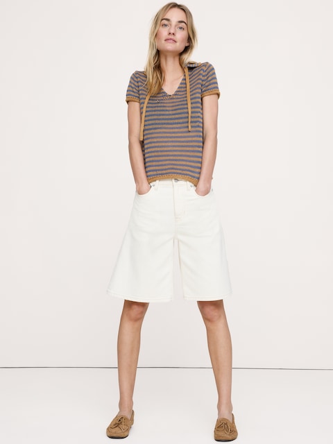 Heirloom Linen Tie-Neck Polo