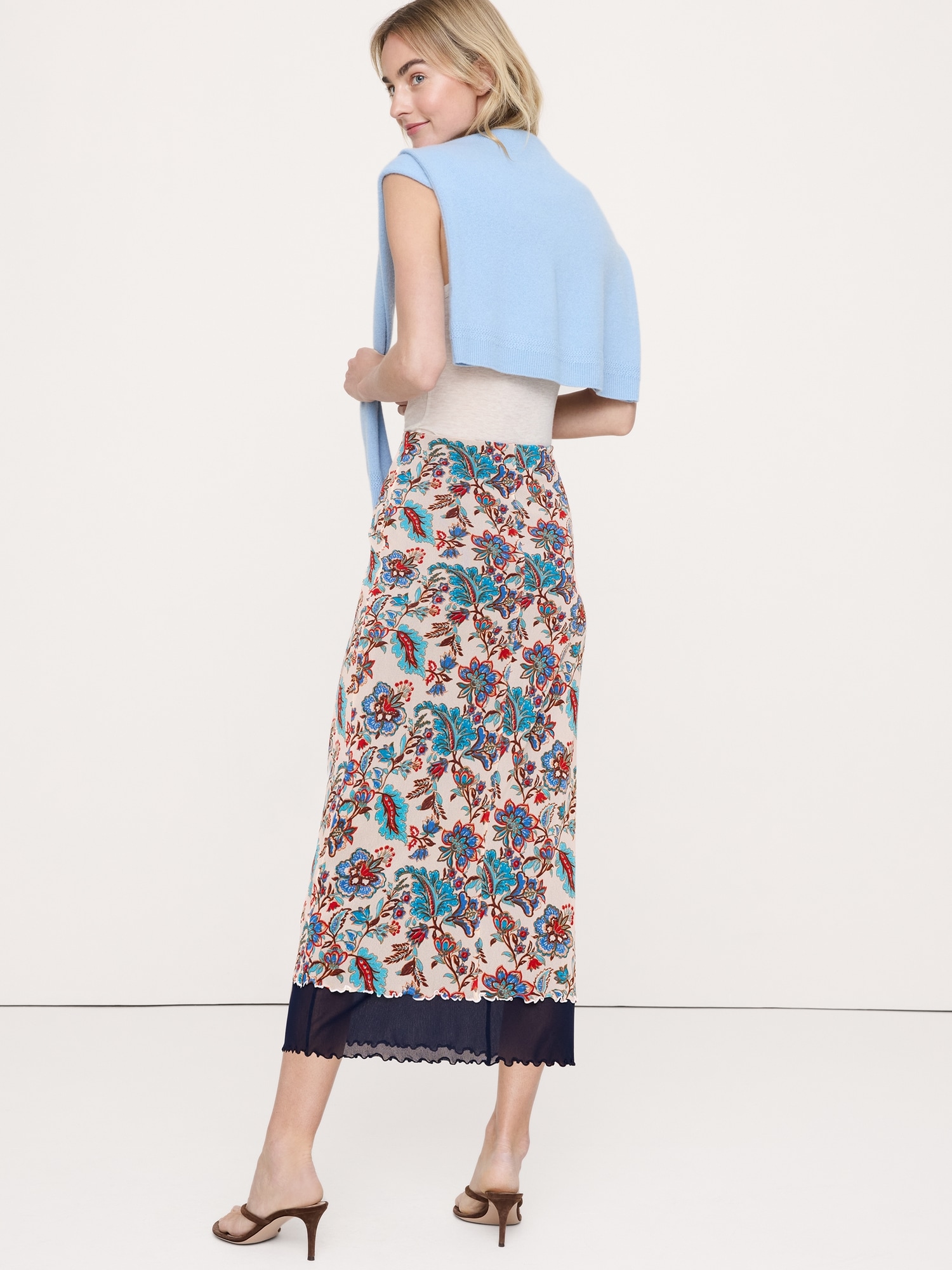 Image number 3 showing, Mesh Midi Skirt