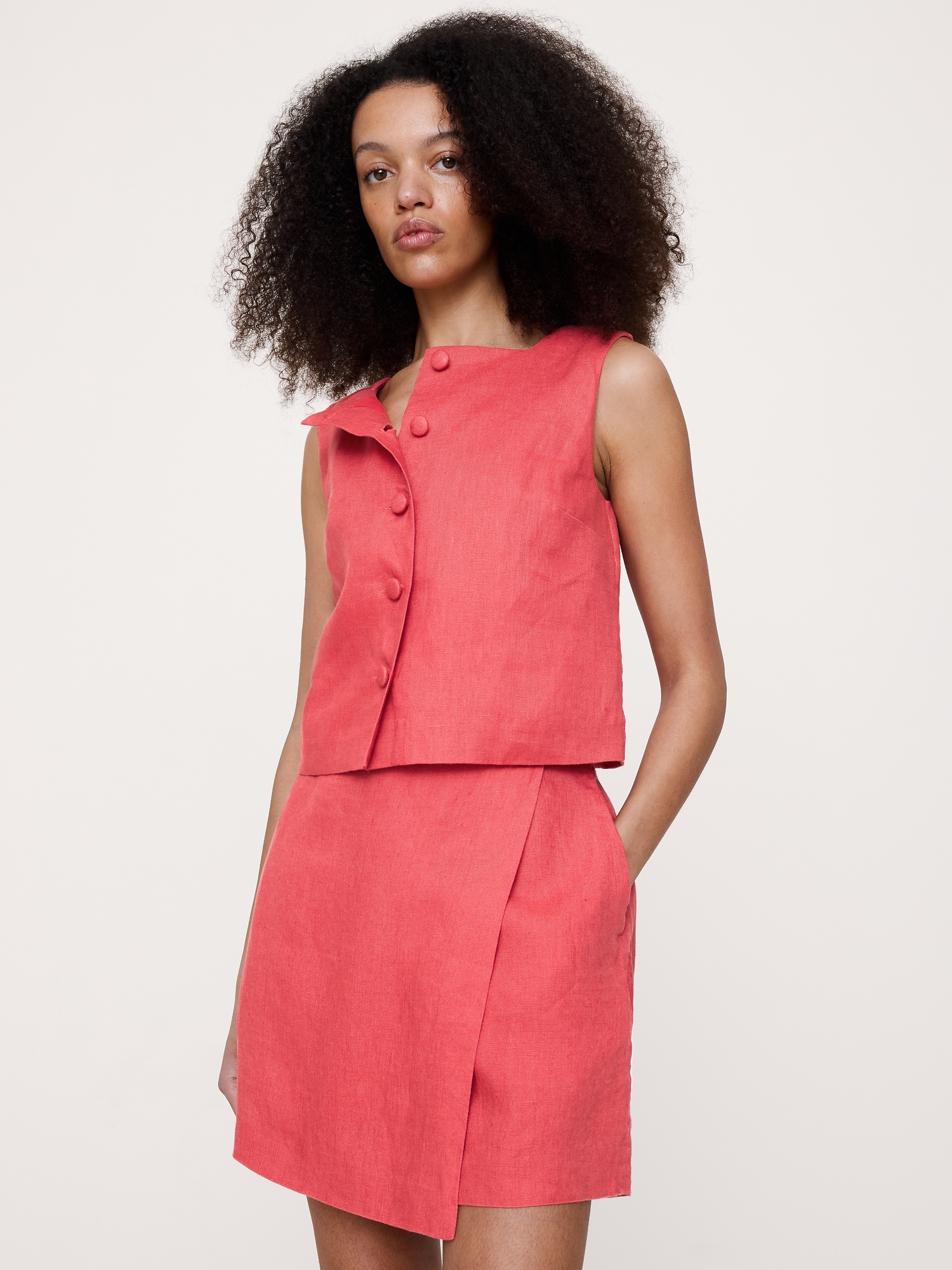 Image number 5 showing, Linen Button-Front Tank