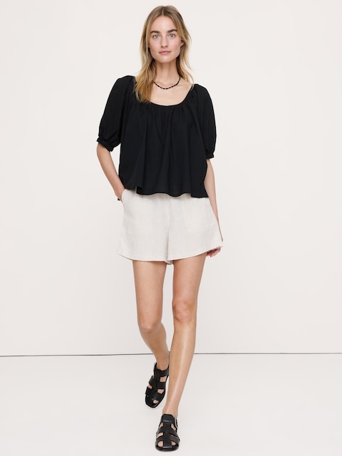 Breezy Cotton Scoop-Neck Top
